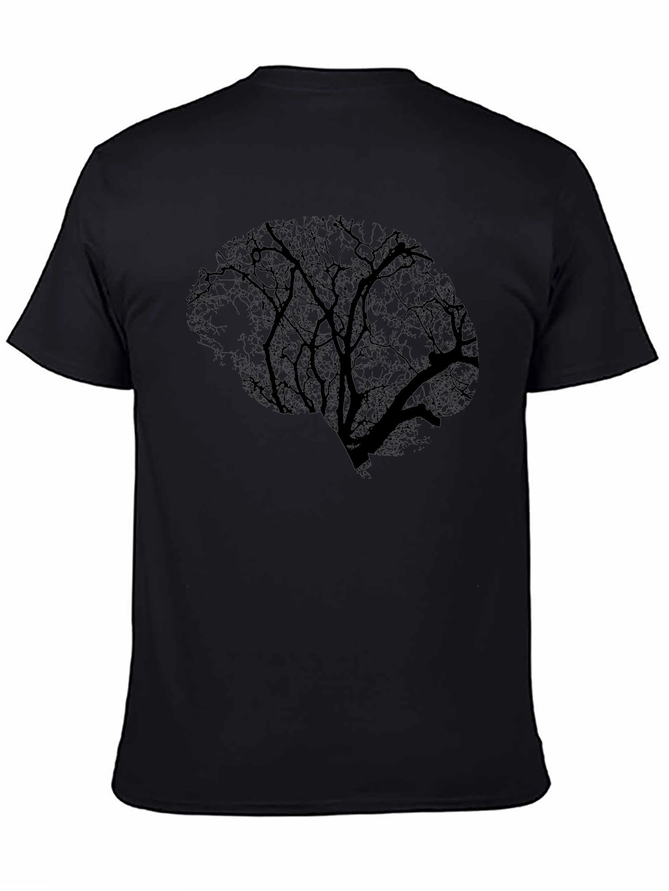 Brain Tree Graphic Tee - Black Cotton T-Shirt