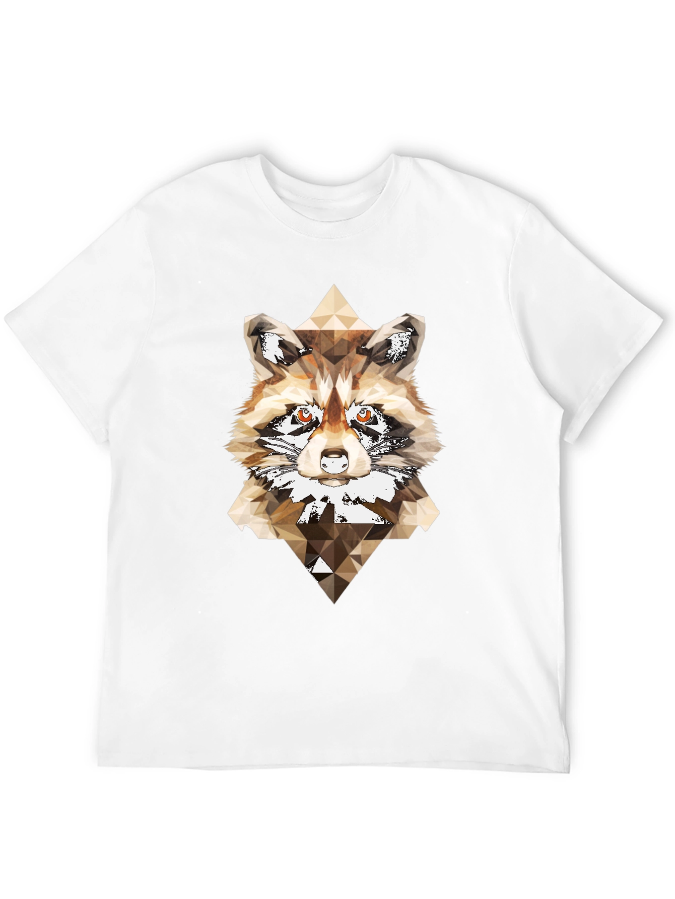 Geometric Raccoon Graphic Tee - Modern Animal Print Shirt