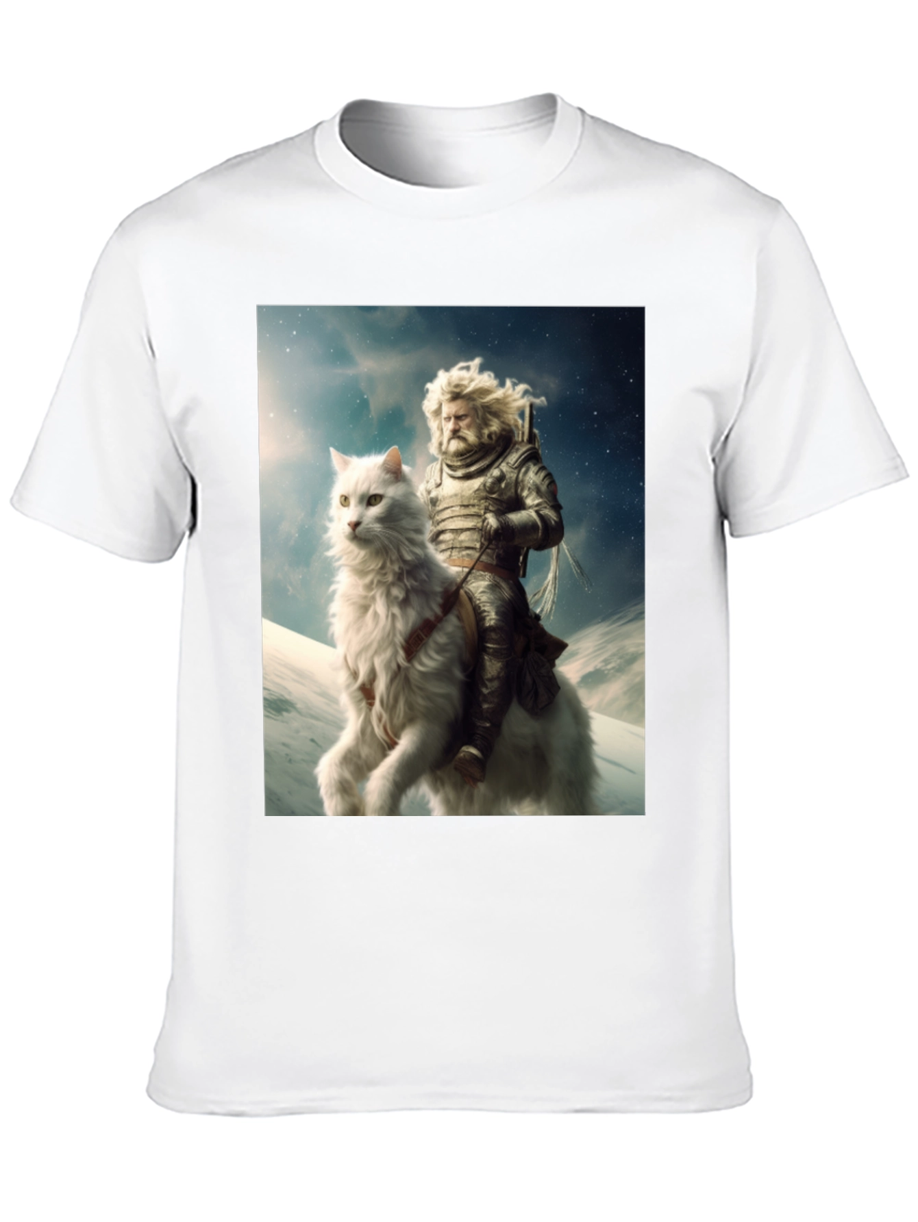 Knight Riding Cat Graphic Tee