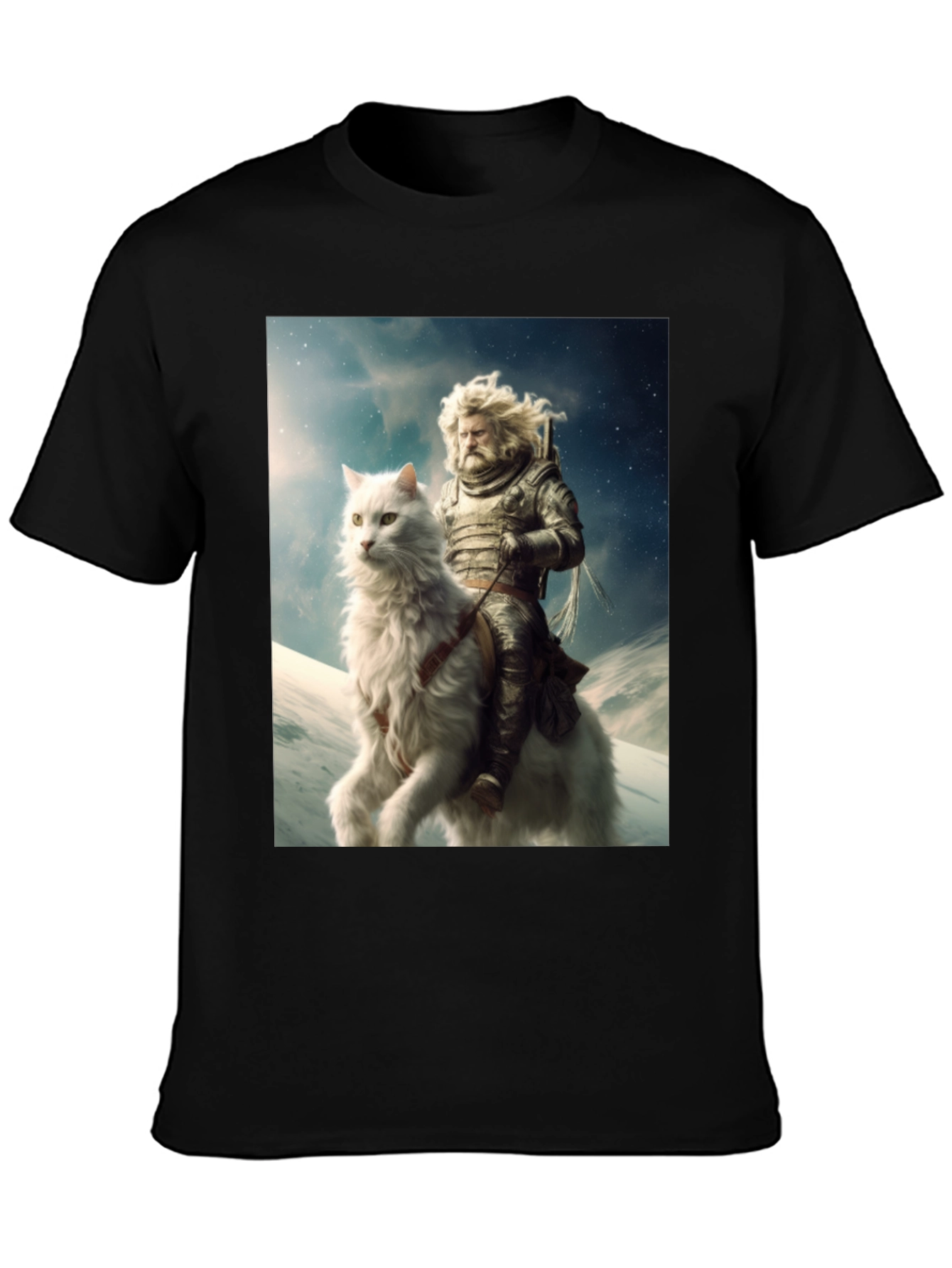 Knight Riding Cat Graphic Tee