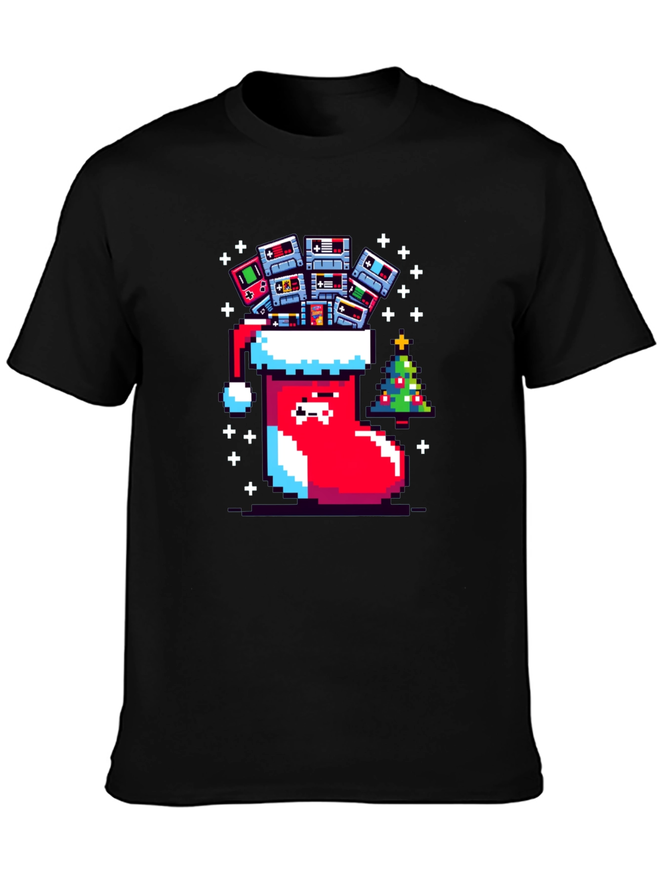 Pixel Gamer Christmas Stocking Tee