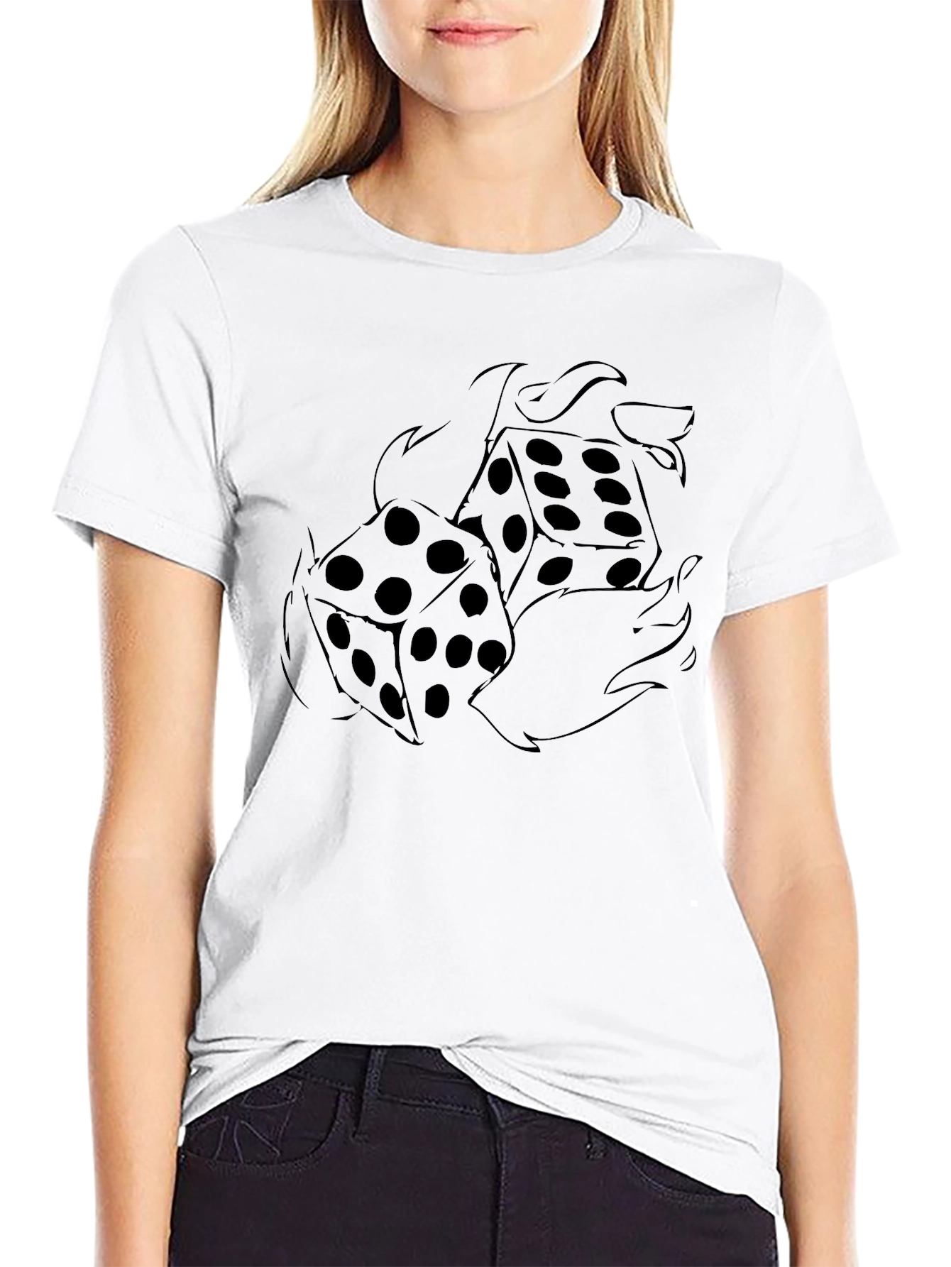Dice on Fire Graphic T-Shirt - Bold Design
