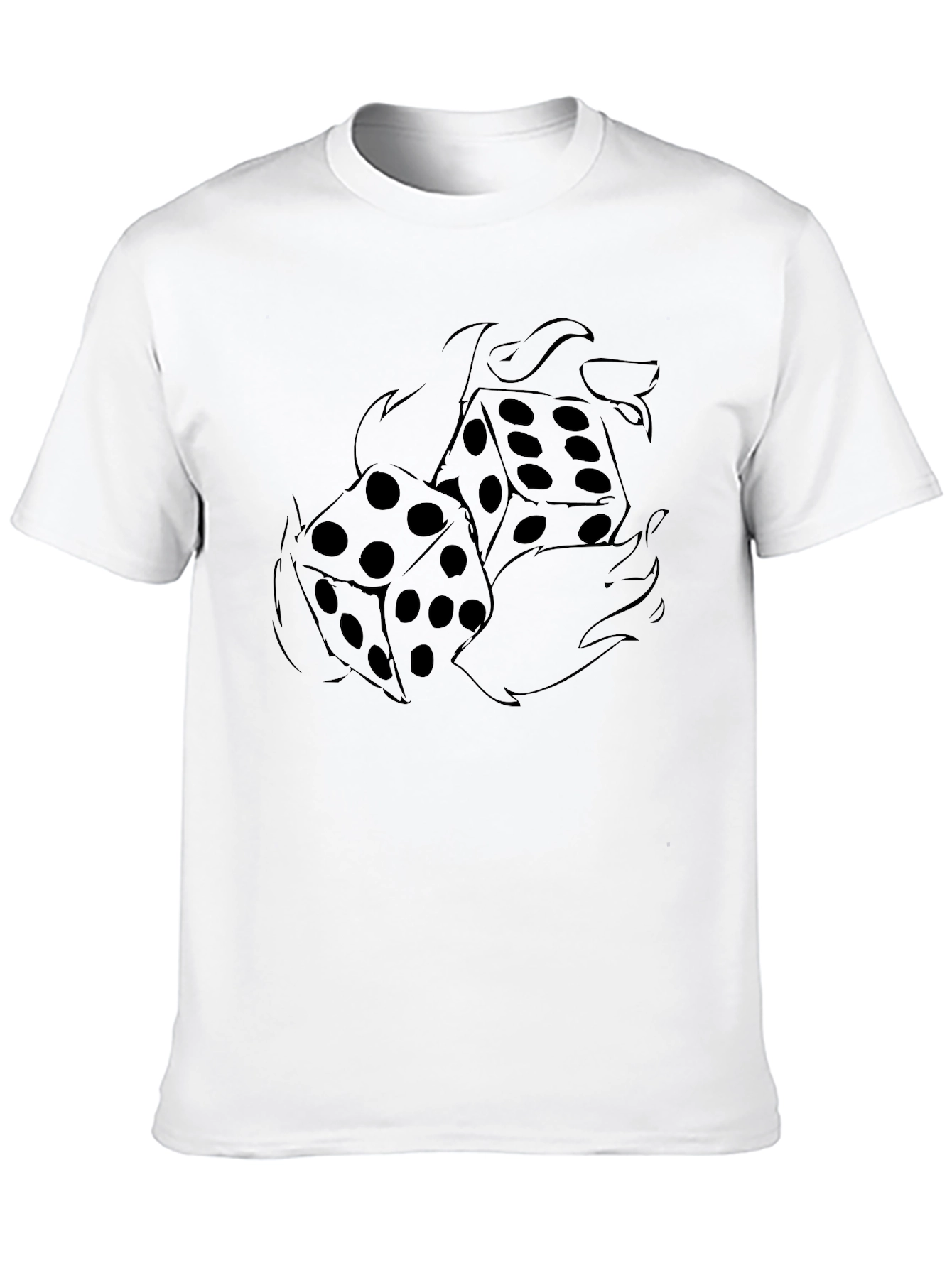 Dice on Fire Graphic T-Shirt - Bold Design
