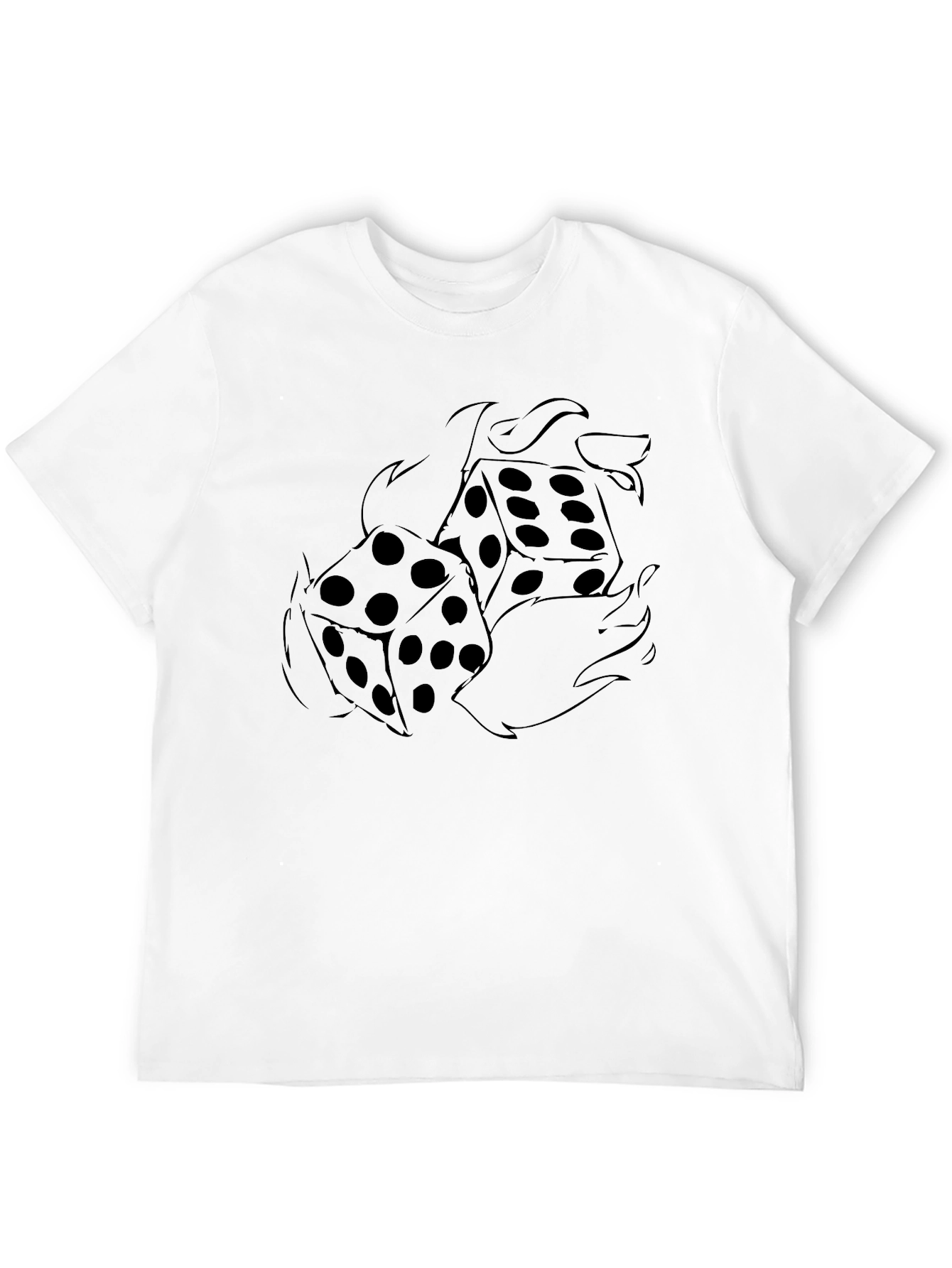 Dice on Fire Graphic T-Shirt - Bold Design