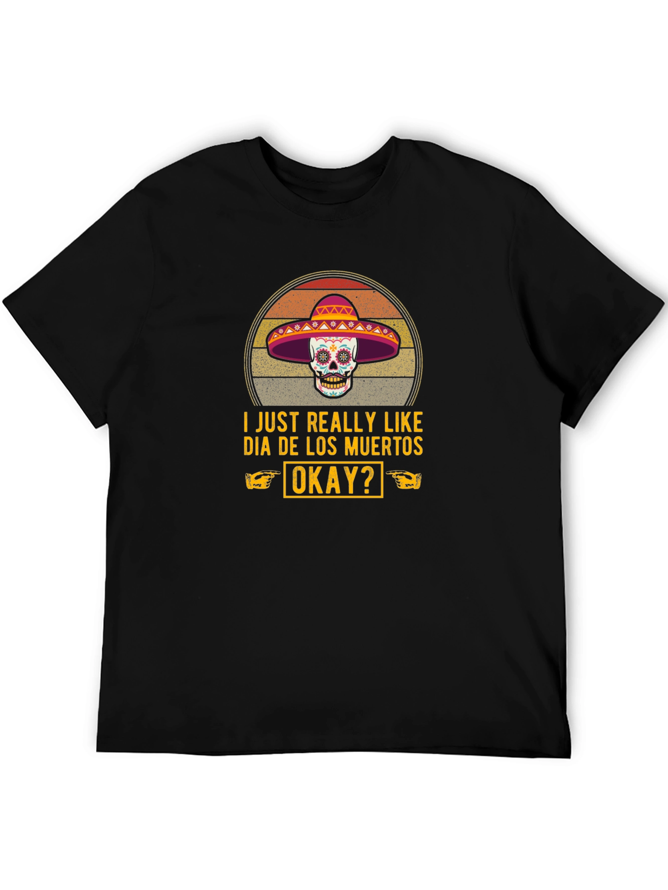 Dia de los Muertos T-Shirt - Sugar Skull Sombrero
