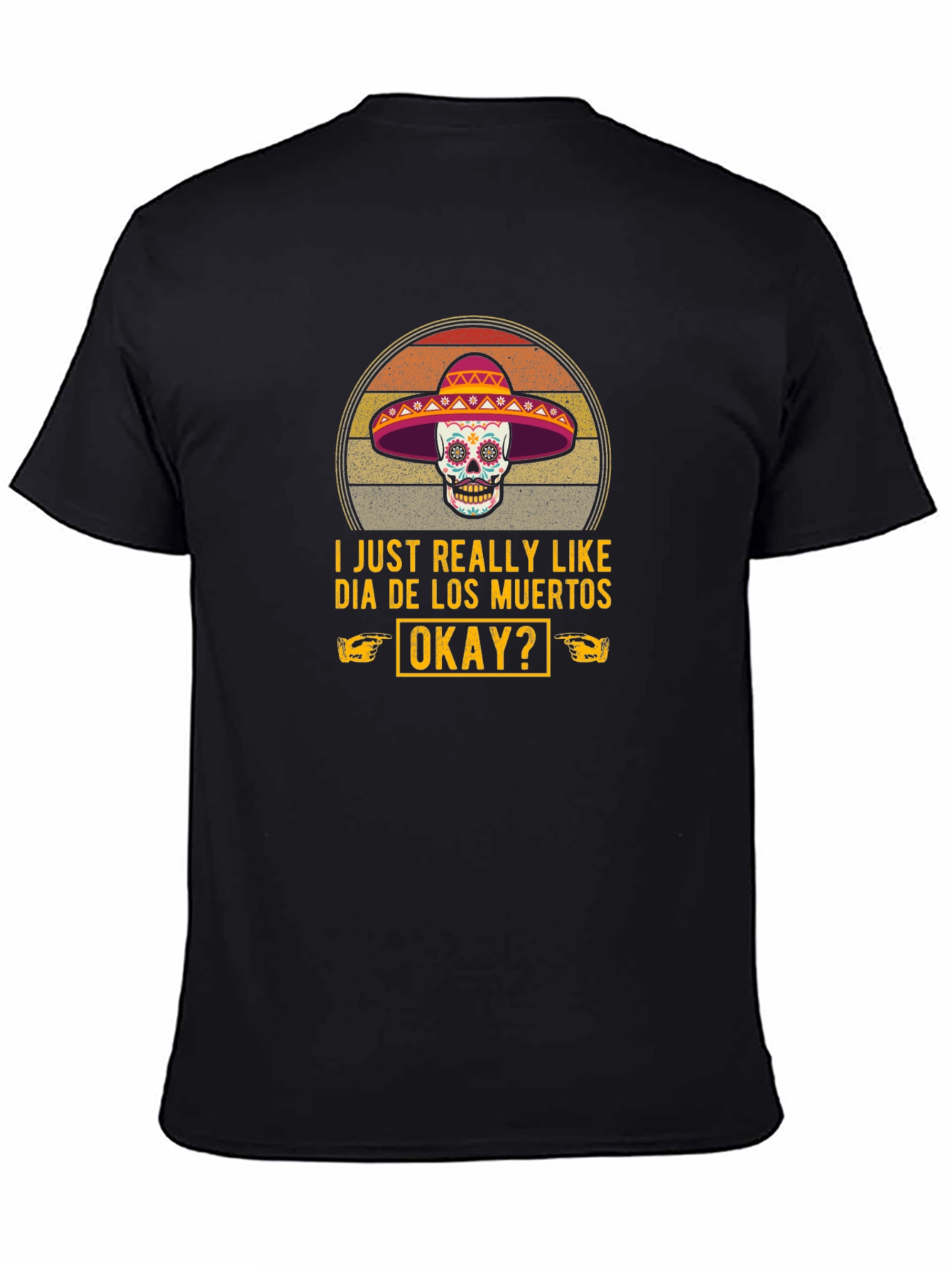 Dia de los Muertos T-Shirt - Sugar Skull Sombrero