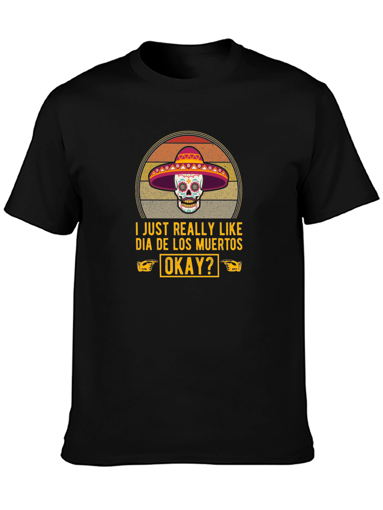 Dia de los Muertos T-Shirt - Sugar Skull Sombrero