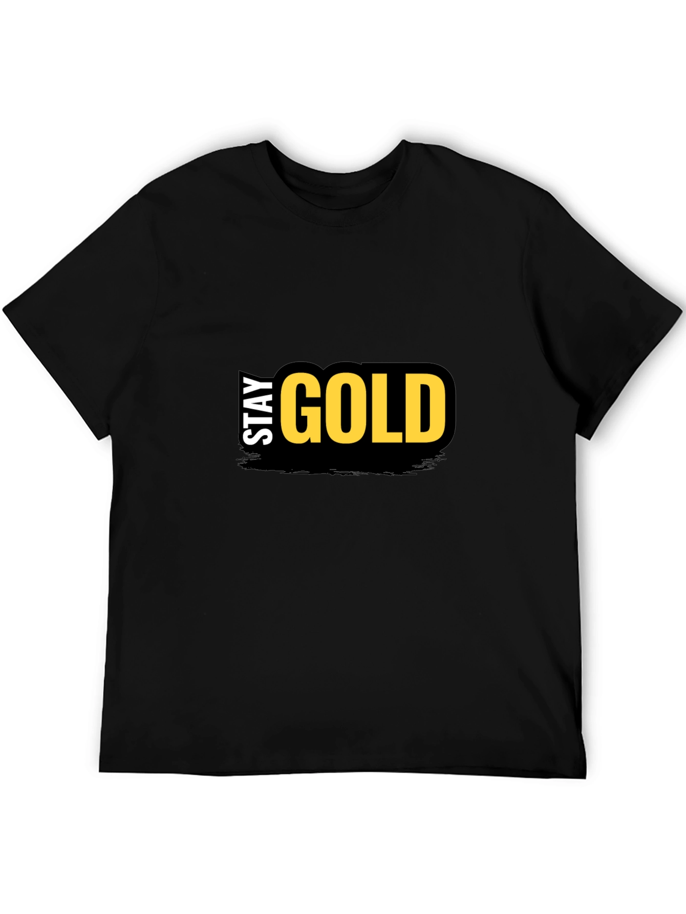 Stay Gold Graphic T-Shirt - Trendy Black Tee