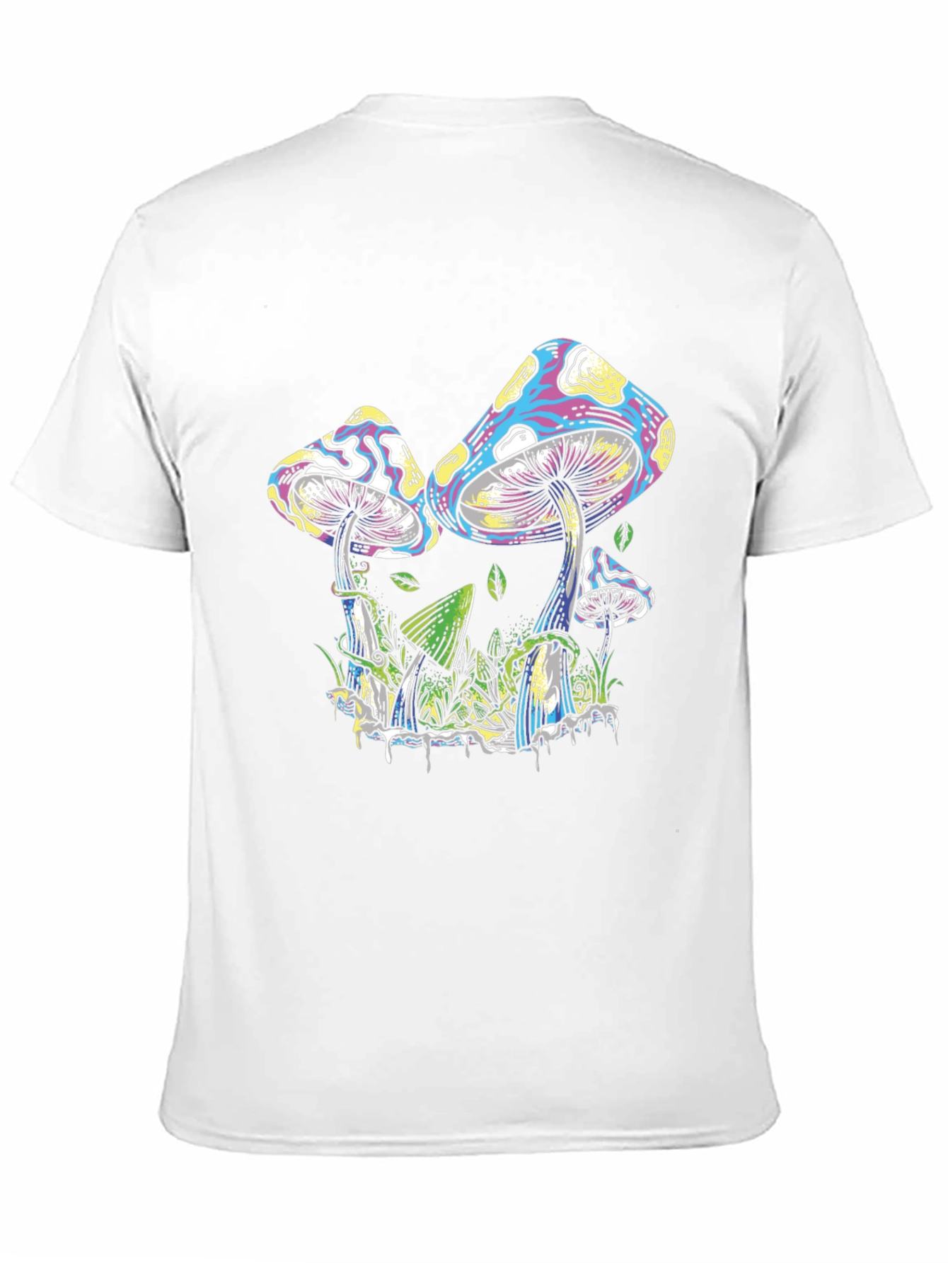 Psychedelic Mushroom Graphic Tee - Black Cotton T-Shirt