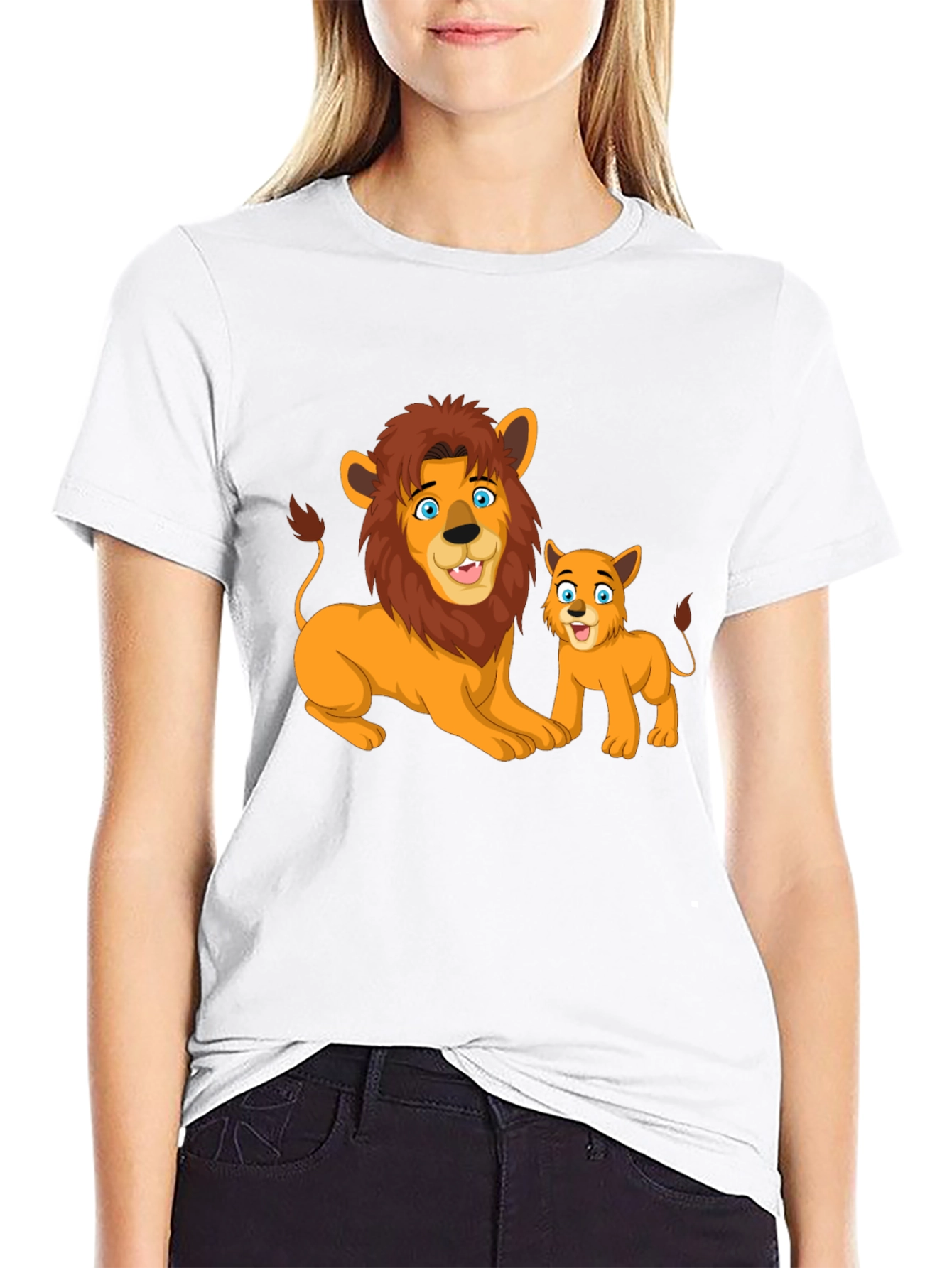 Lion & Cub Graphic T-Shirt - Black