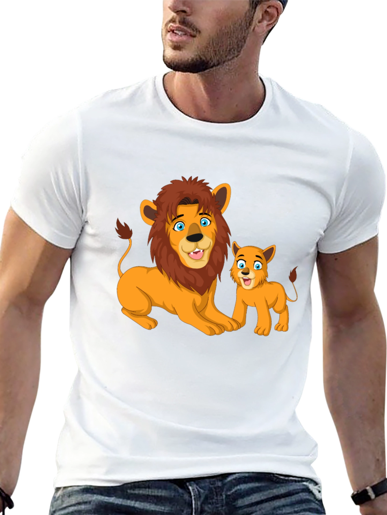 Lion & Cub Graphic T-Shirt - Black