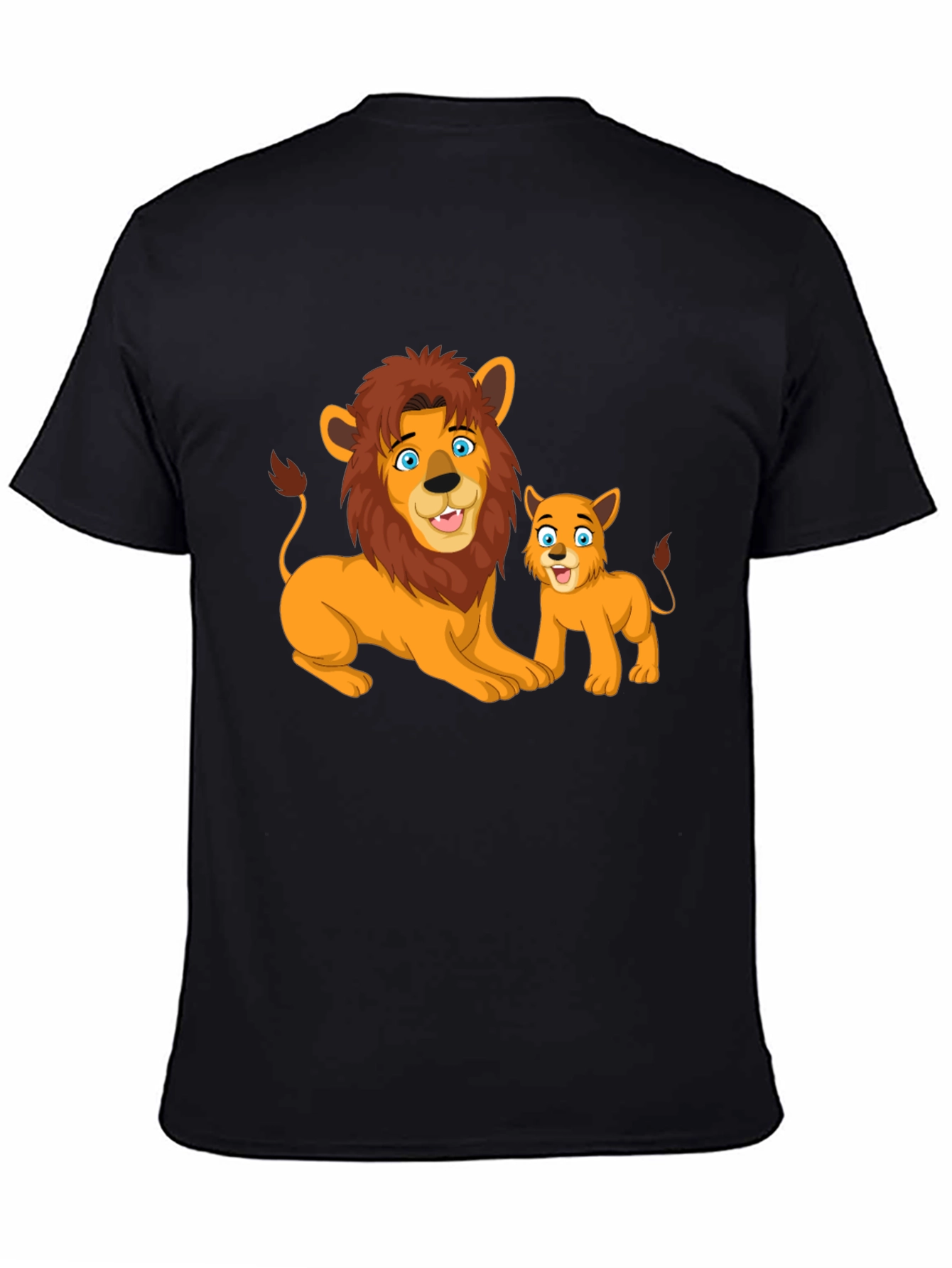 Lion & Cub Graphic T-Shirt - Black