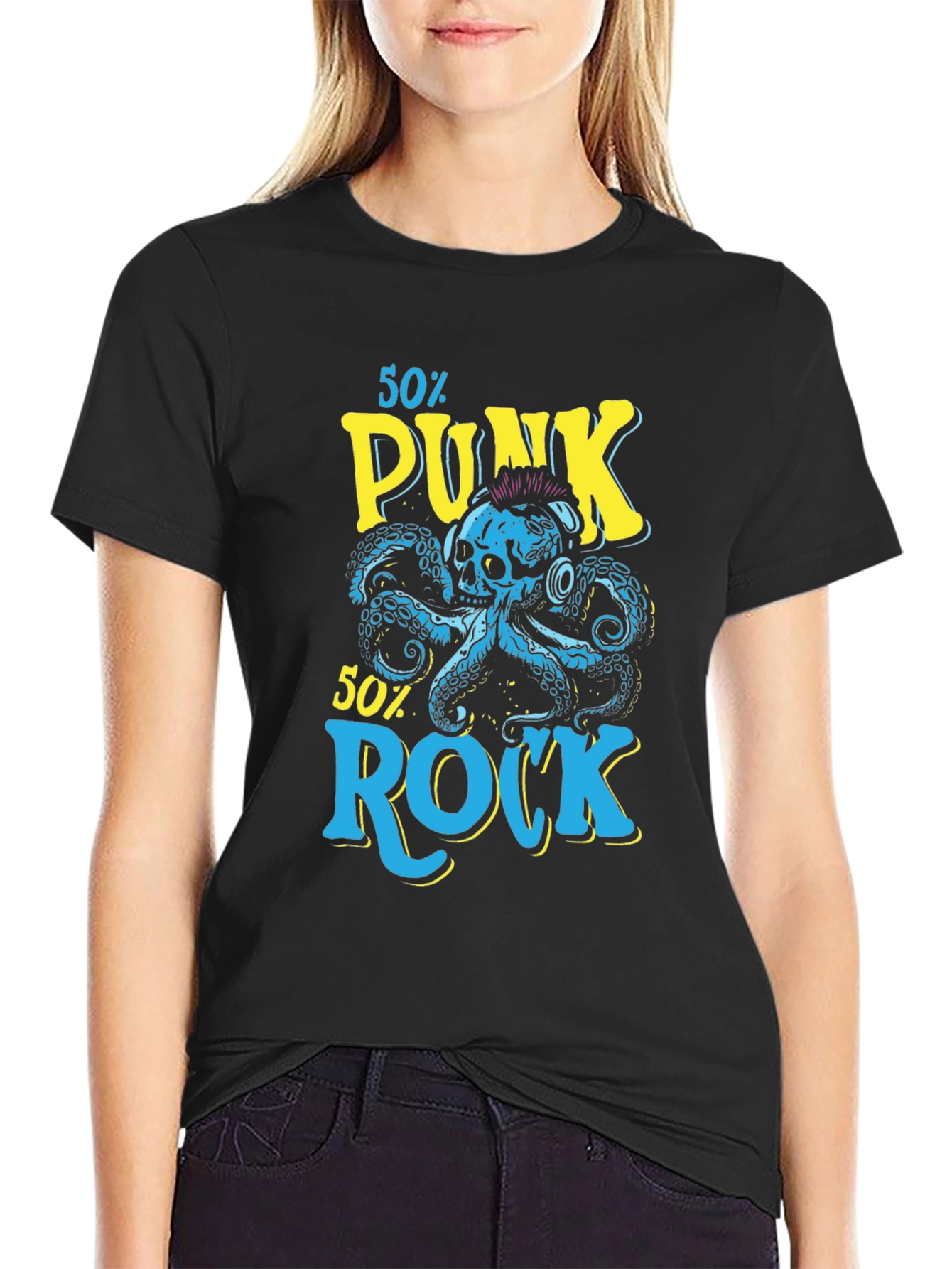 Punk Rock Octopus Graphic T-Shirt