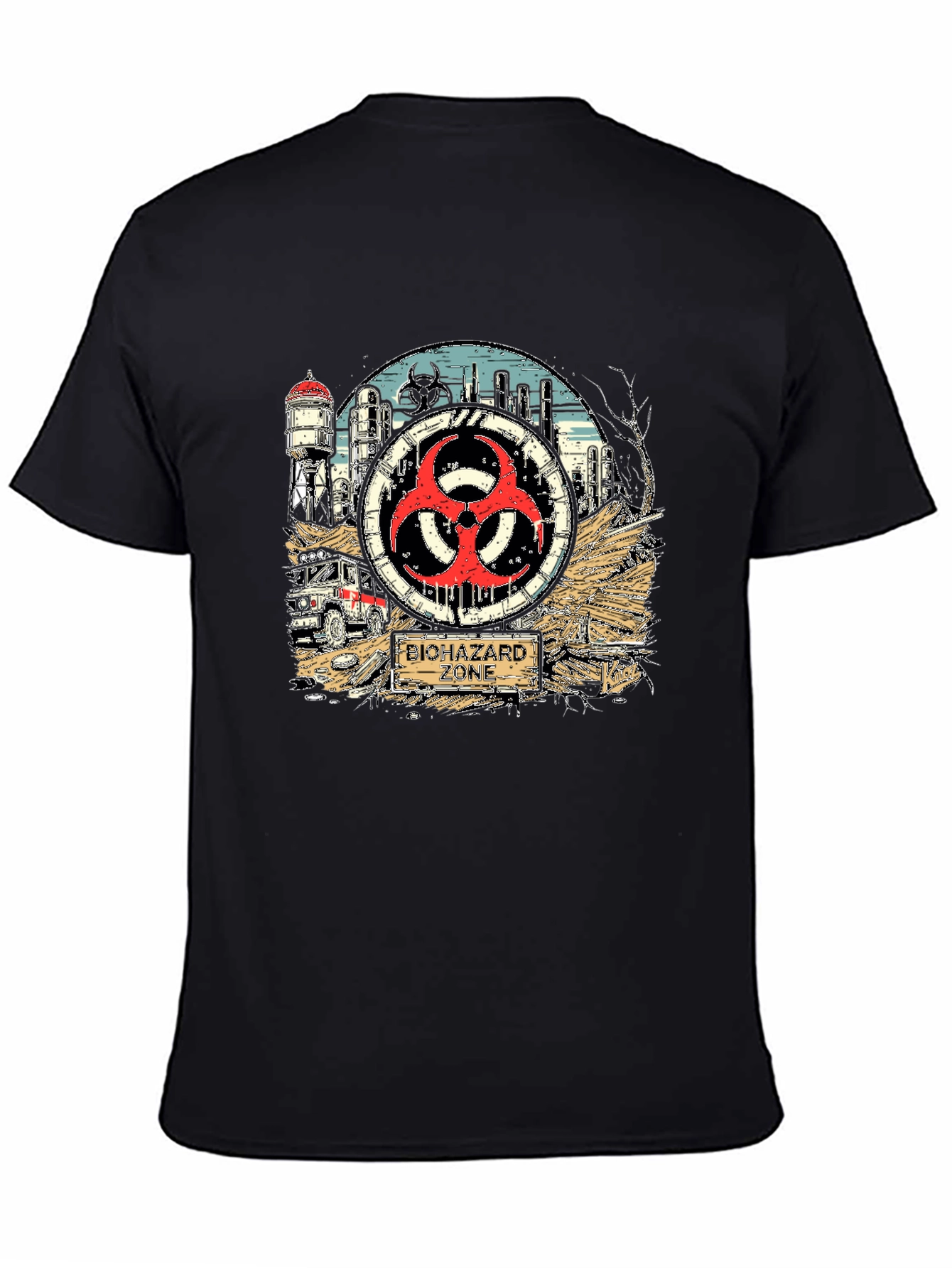 Biohazard Zone Graphic T-Shirt - Stylish Danger Tee