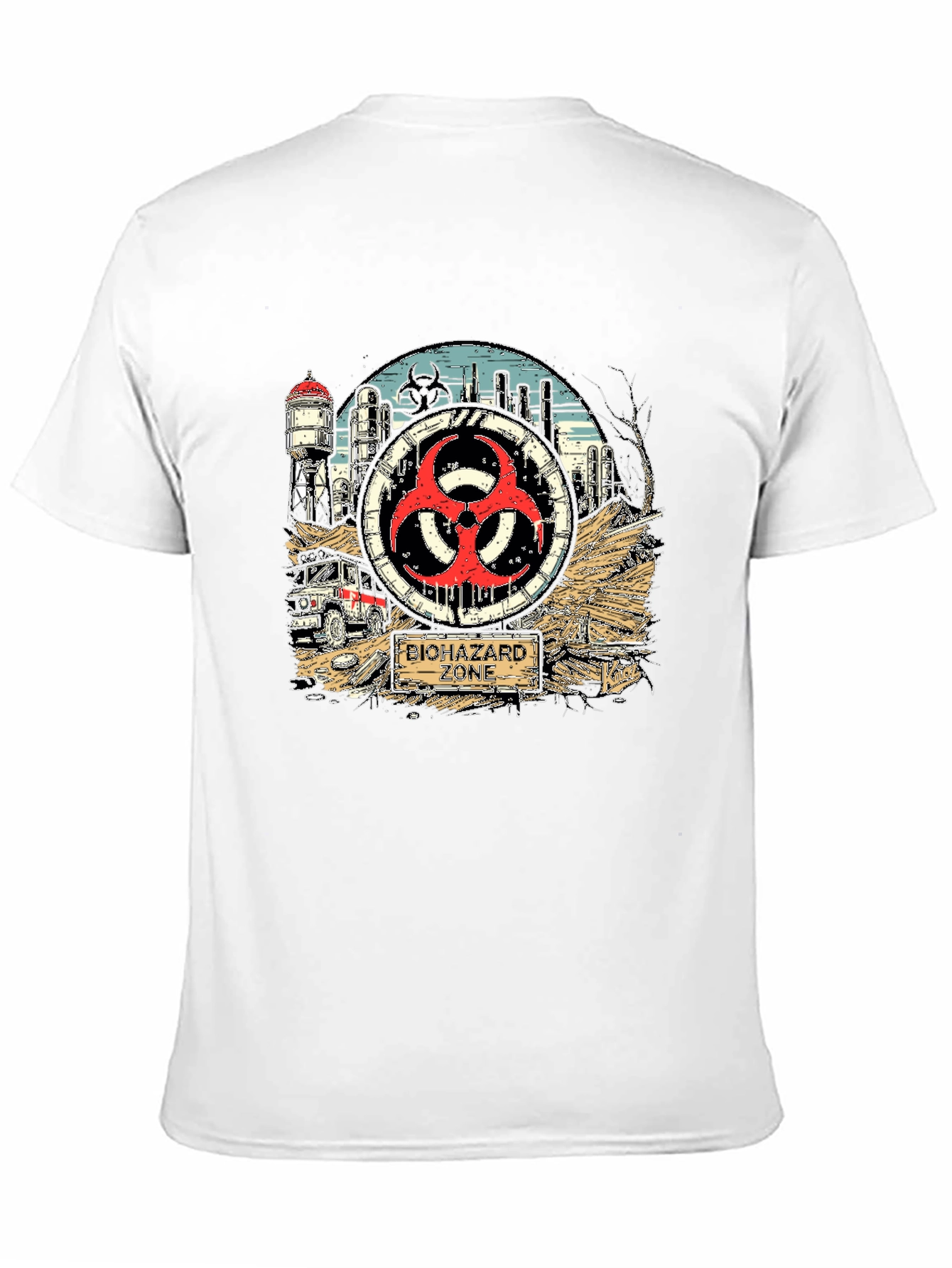 Biohazard Zone Graphic T-Shirt - Stylish Danger Tee