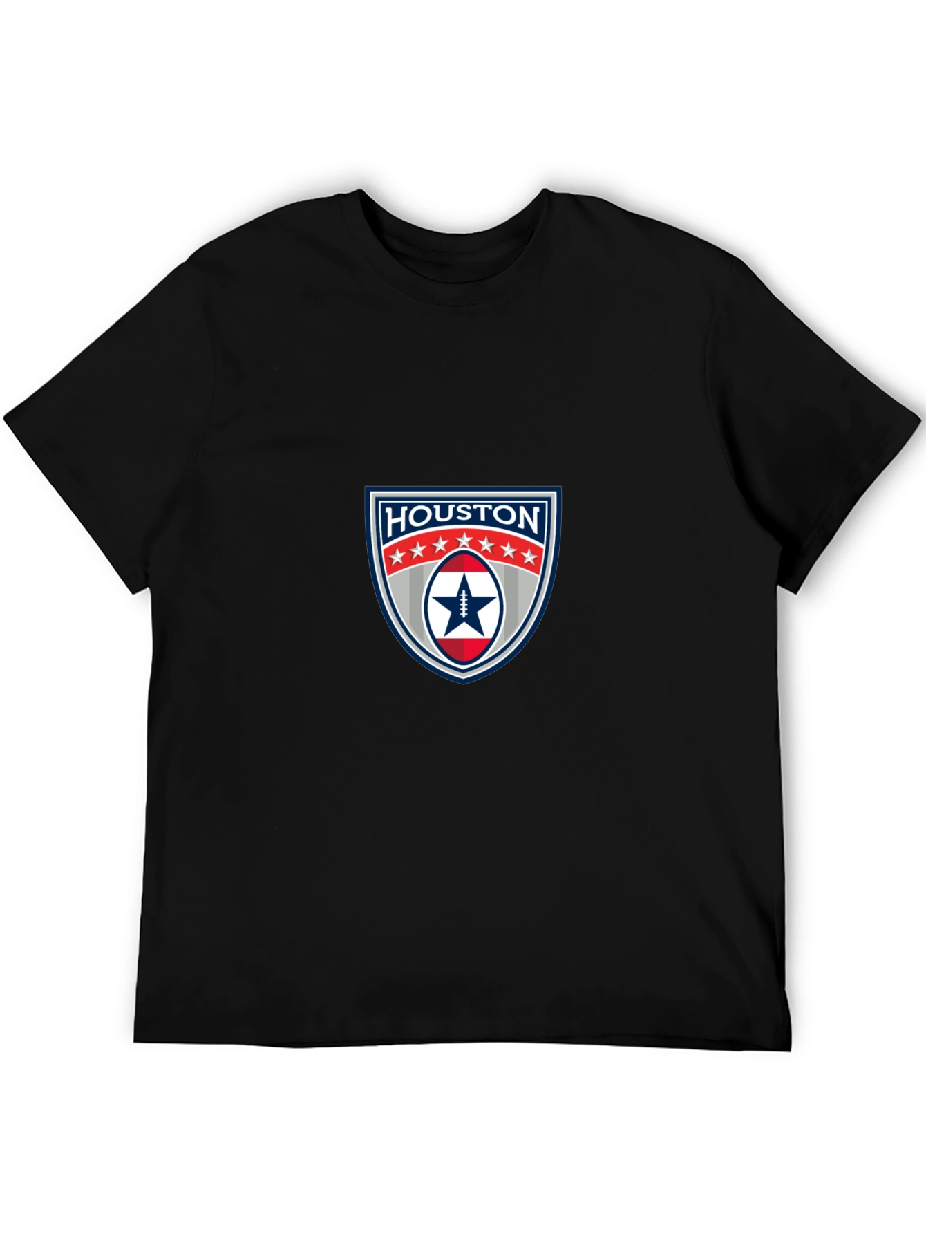 Houston Football Shield Black T-Shirt