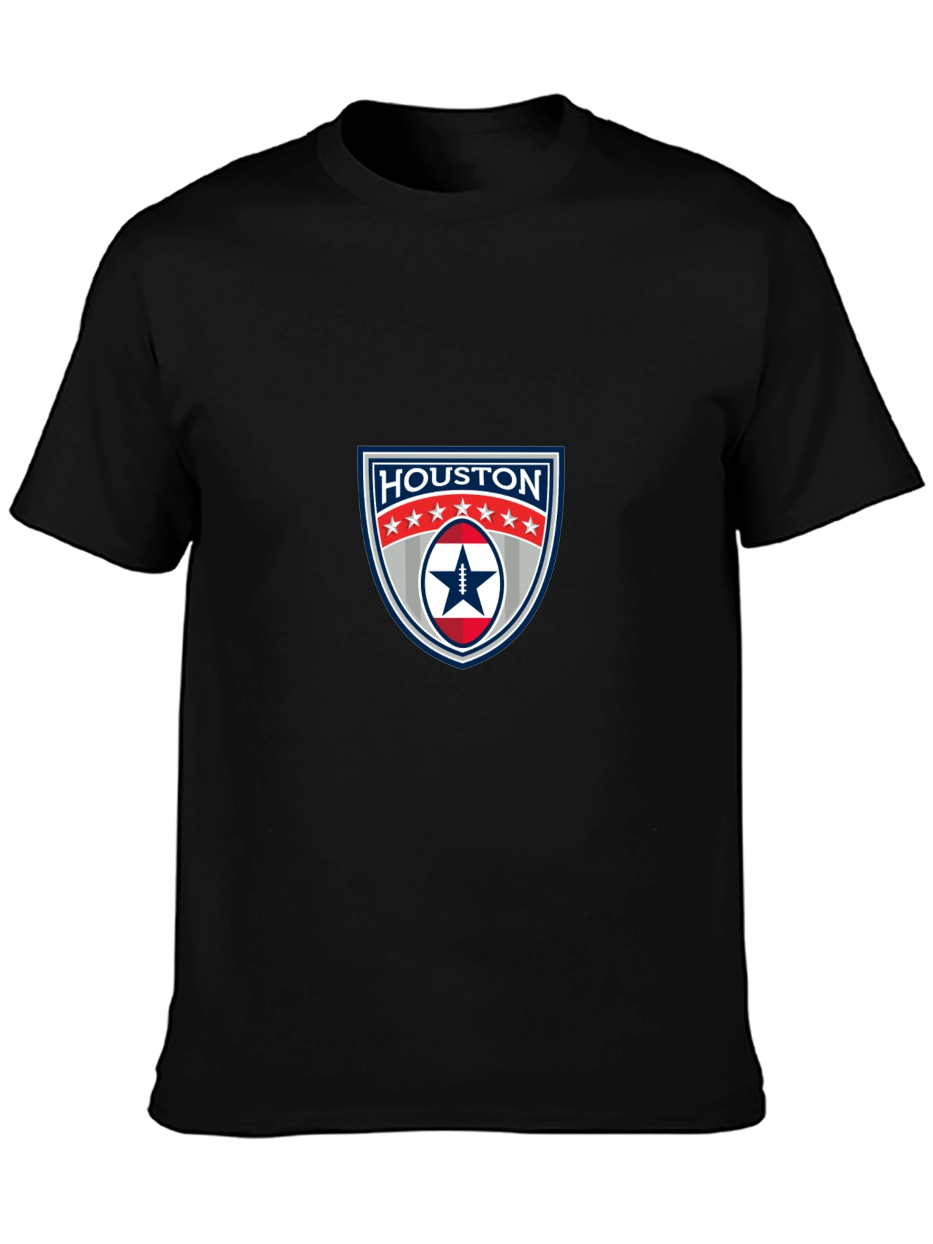 Houston Football Shield Black T-Shirt