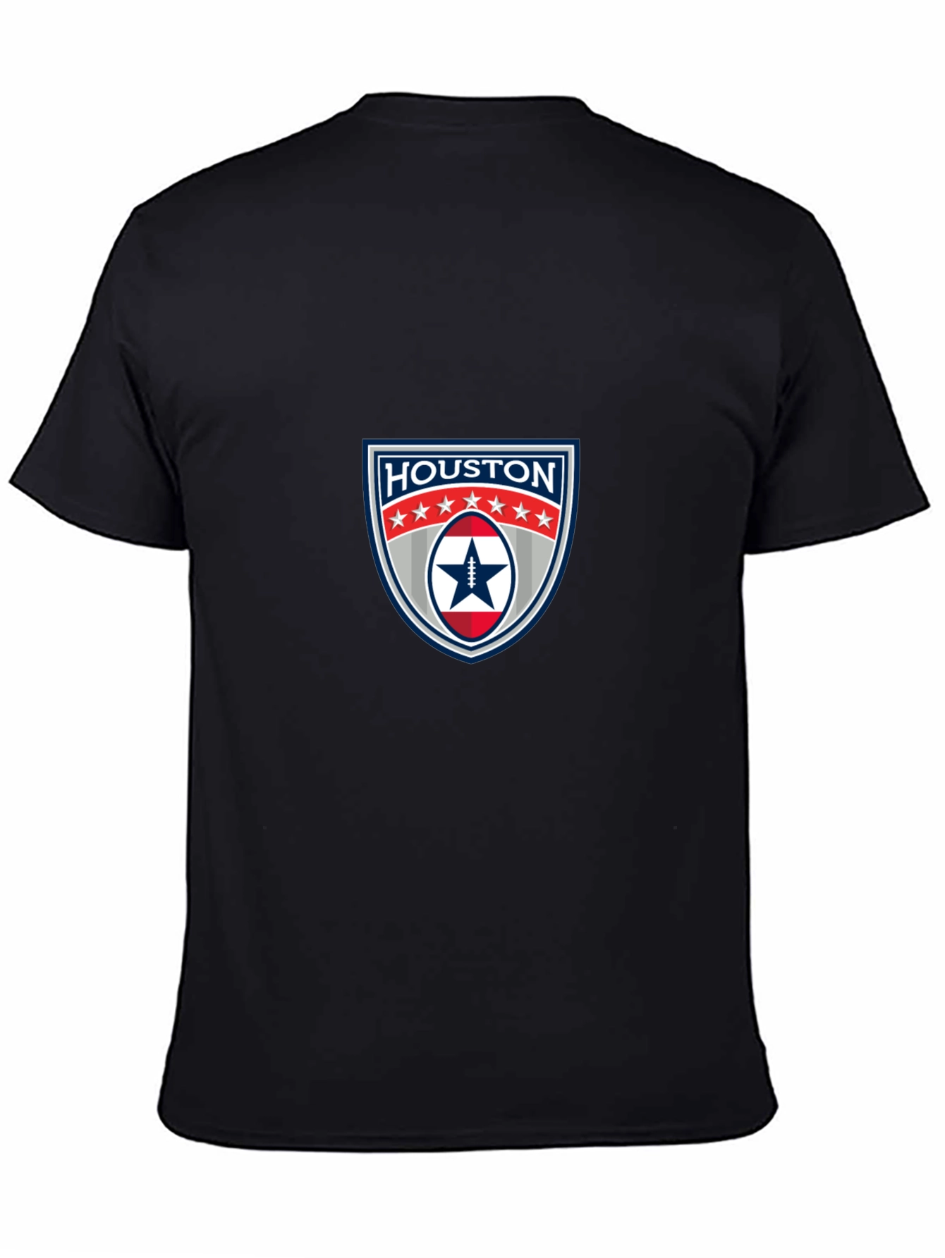 Houston Football Shield Black T-Shirt