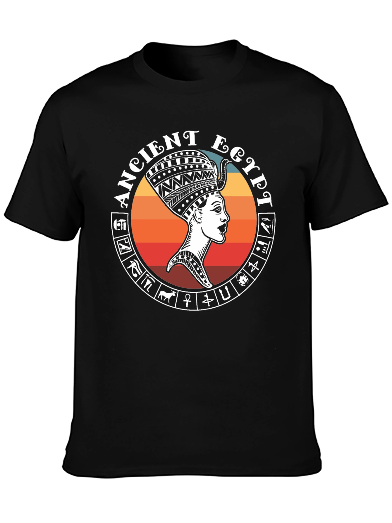 Ancient Egypt Graphic Tee - Black Cotton T-Shirt