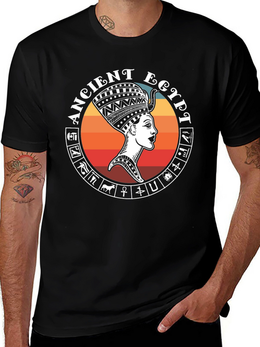 Ancient Egypt Graphic Tee - Black Cotton T-Shirt