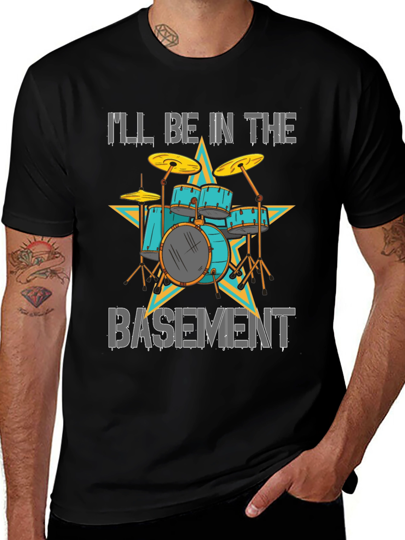 Ill Be in the Basement Drum Kit T-Shirt