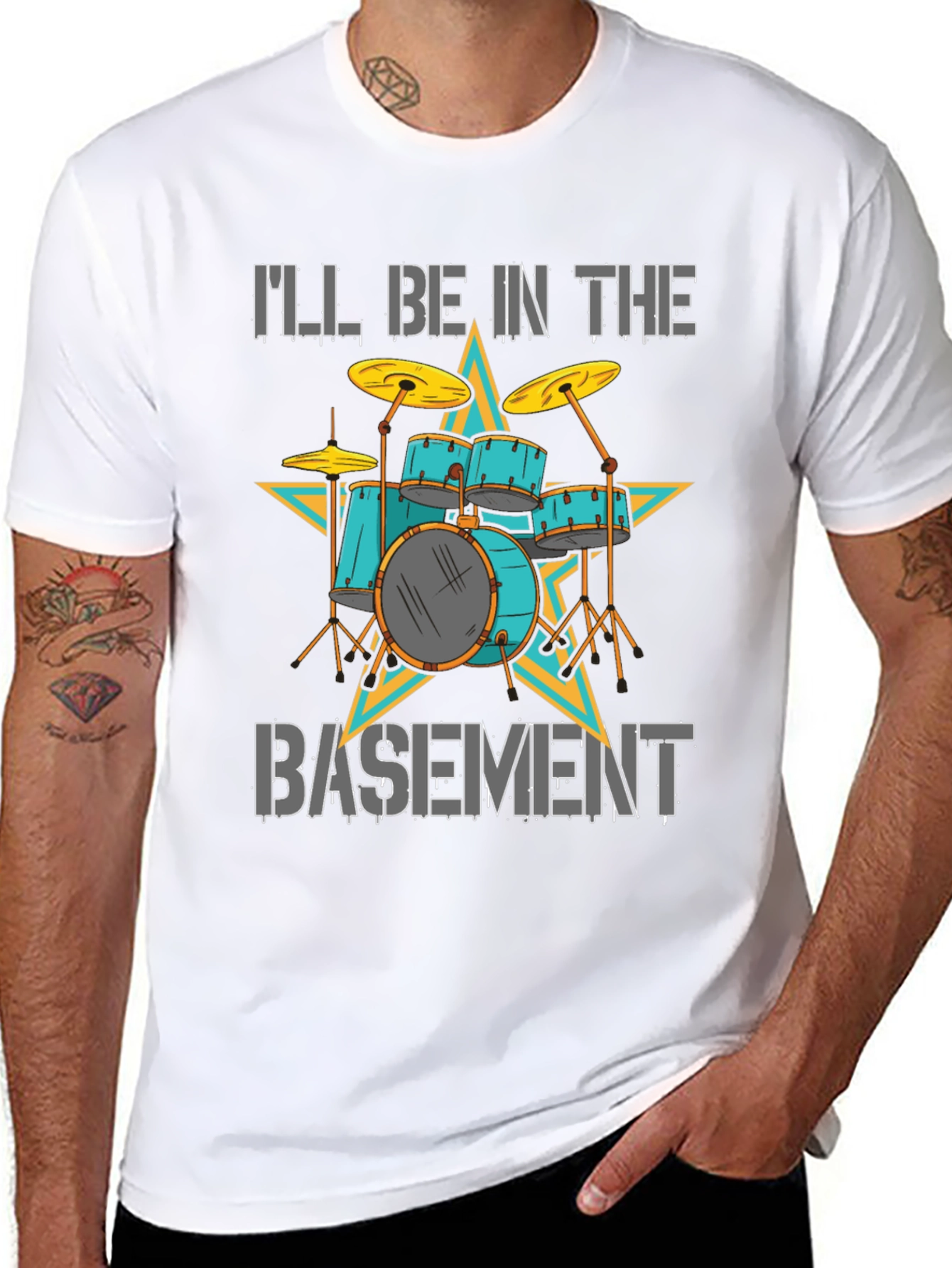 Ill Be in the Basement Drum Kit T-Shirt
