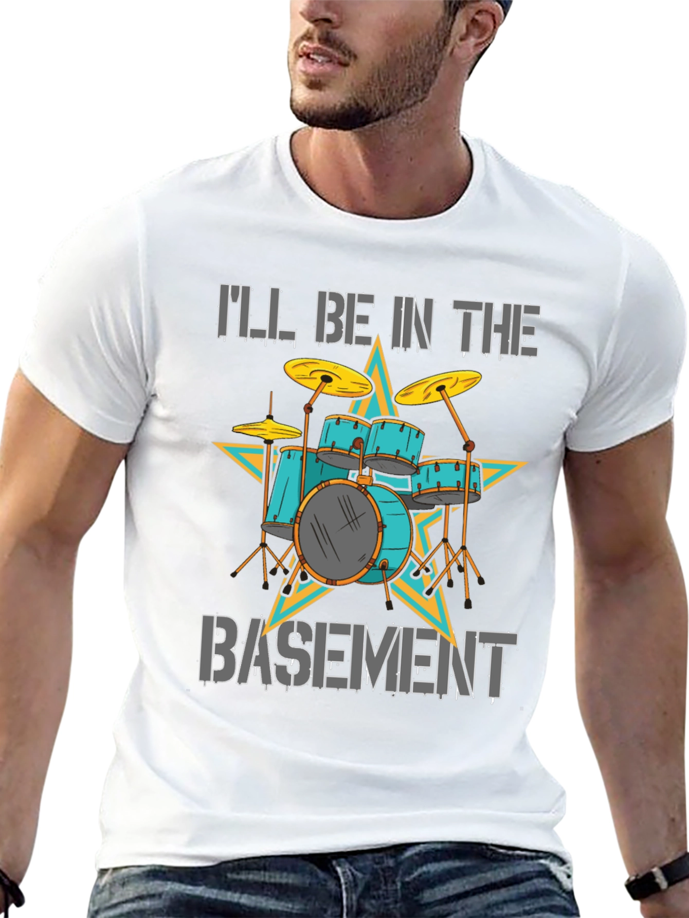Ill Be in the Basement Drum Kit T-Shirt