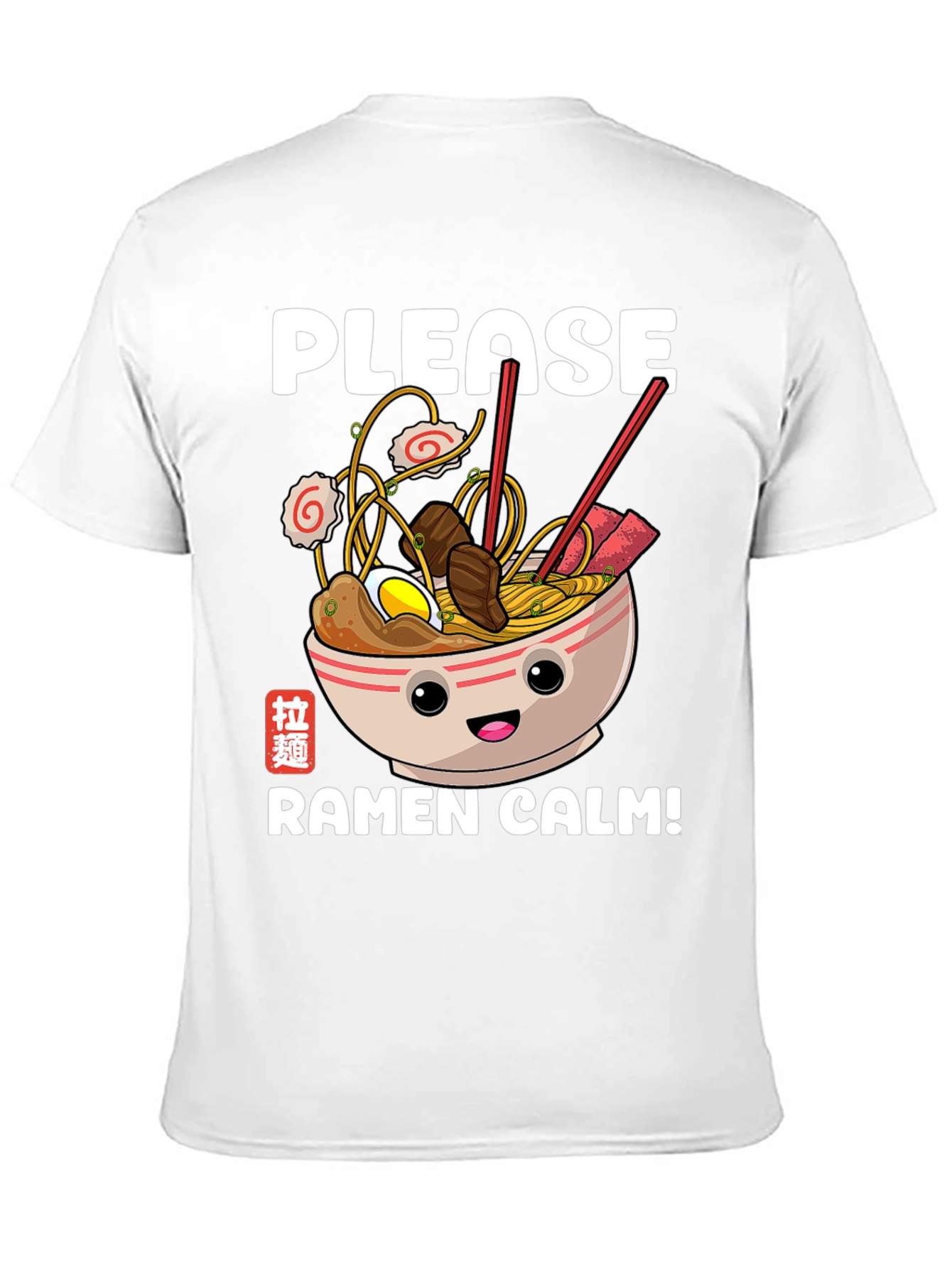 Please Ramen Calm Graphic Tee - Foodie T-Shirt
