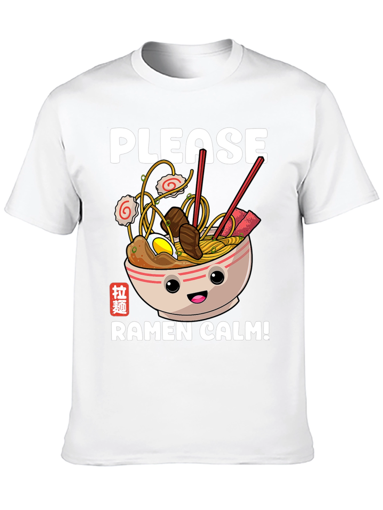 Please Ramen Calm Graphic Tee - Foodie T-Shirt
