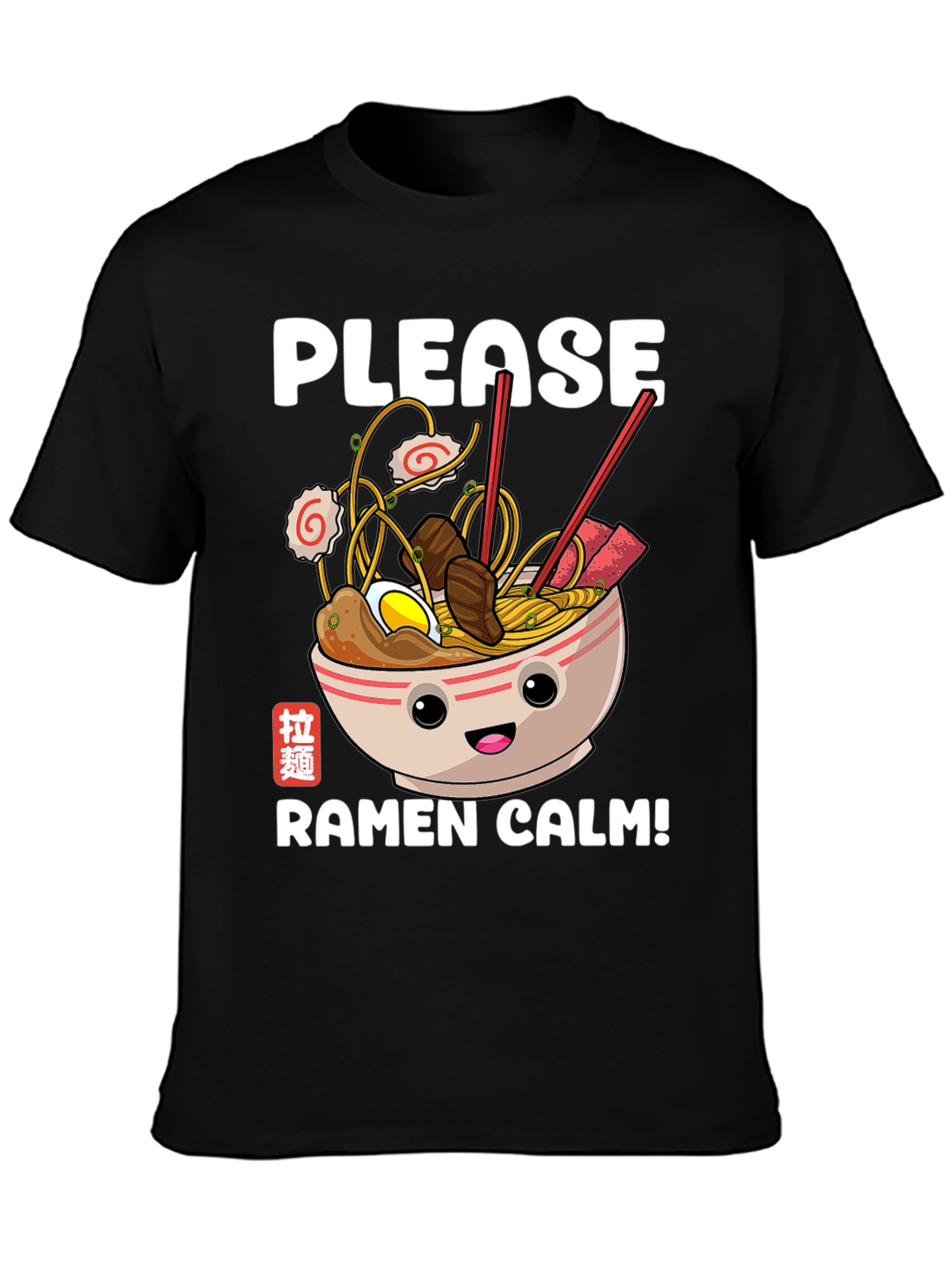 Please Ramen Calm Graphic Tee - Foodie T-Shirt