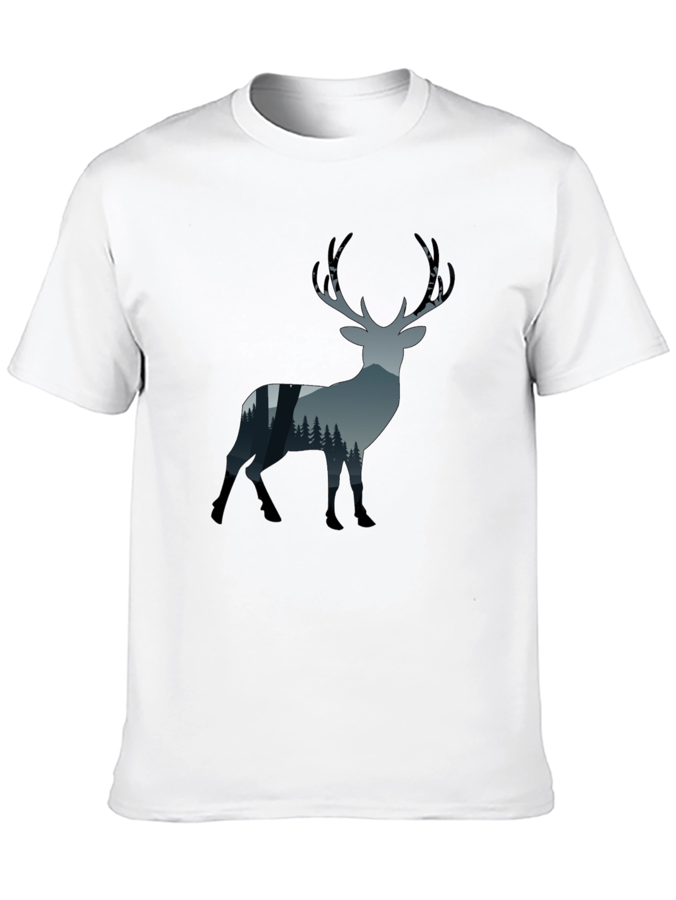 Deer Forest Silhouette Graphic T-Shirt
