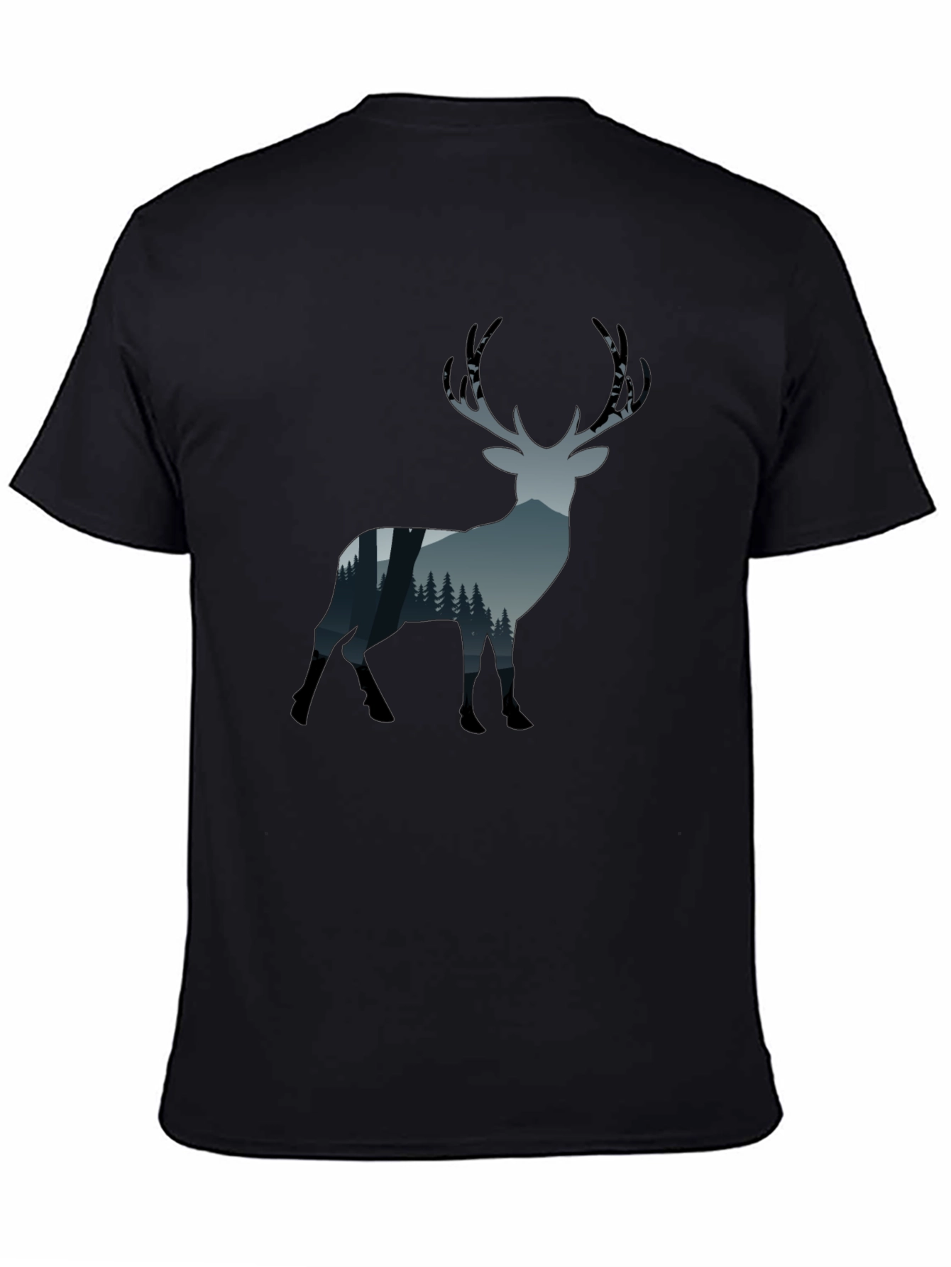 Deer Forest Silhouette Graphic T-Shirt