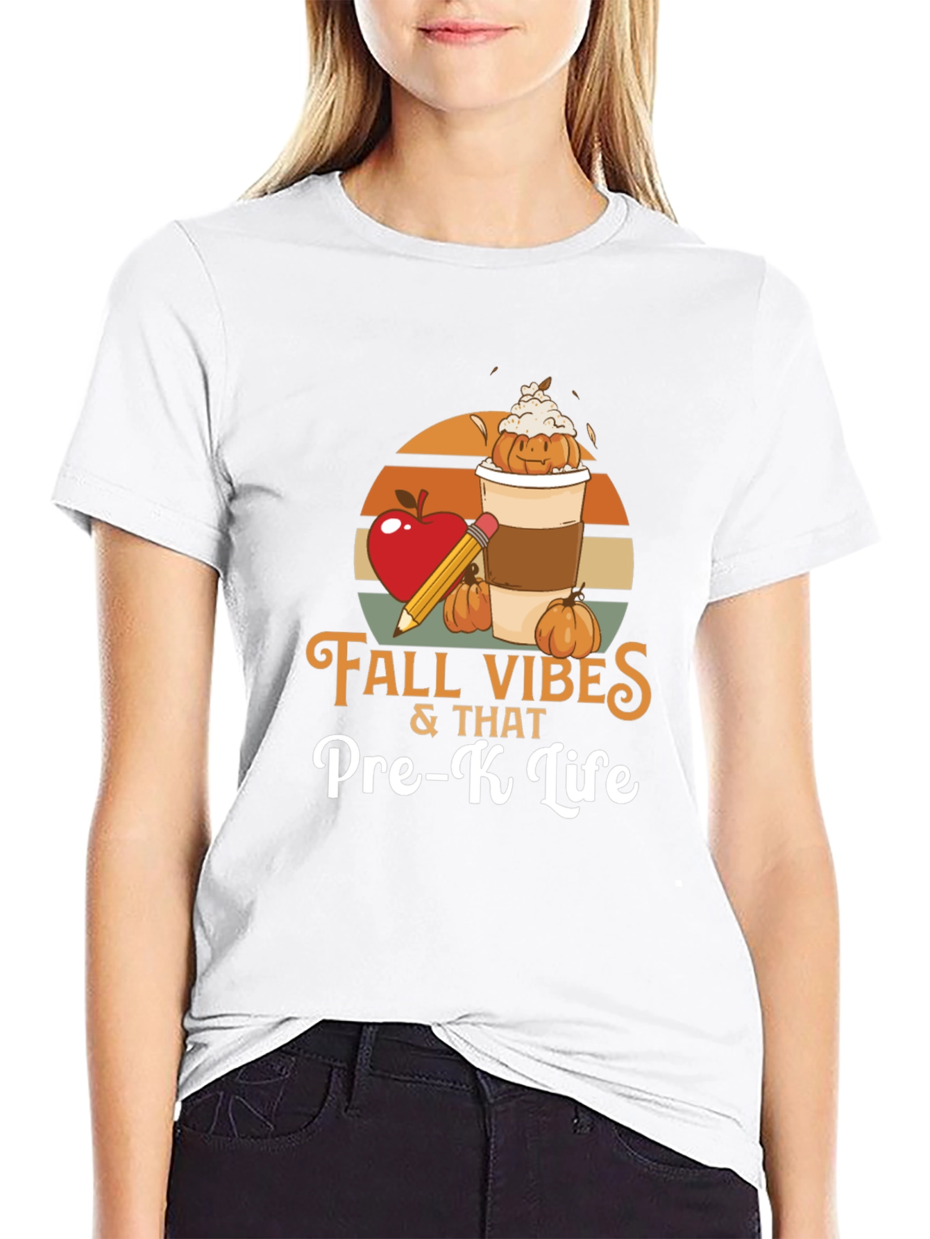 Fall Vibes Pre-K Teacher Shirt - Autumn School Tee
