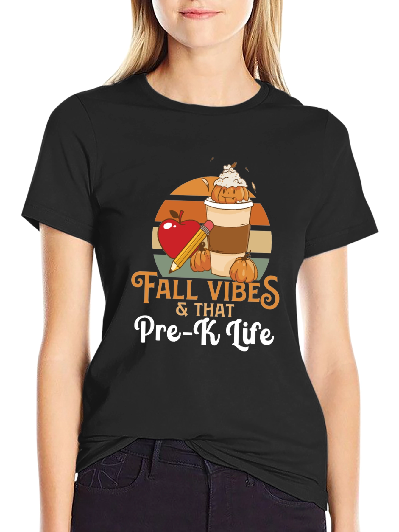 Fall Vibes Pre-K Teacher Shirt - Autumn School Tee