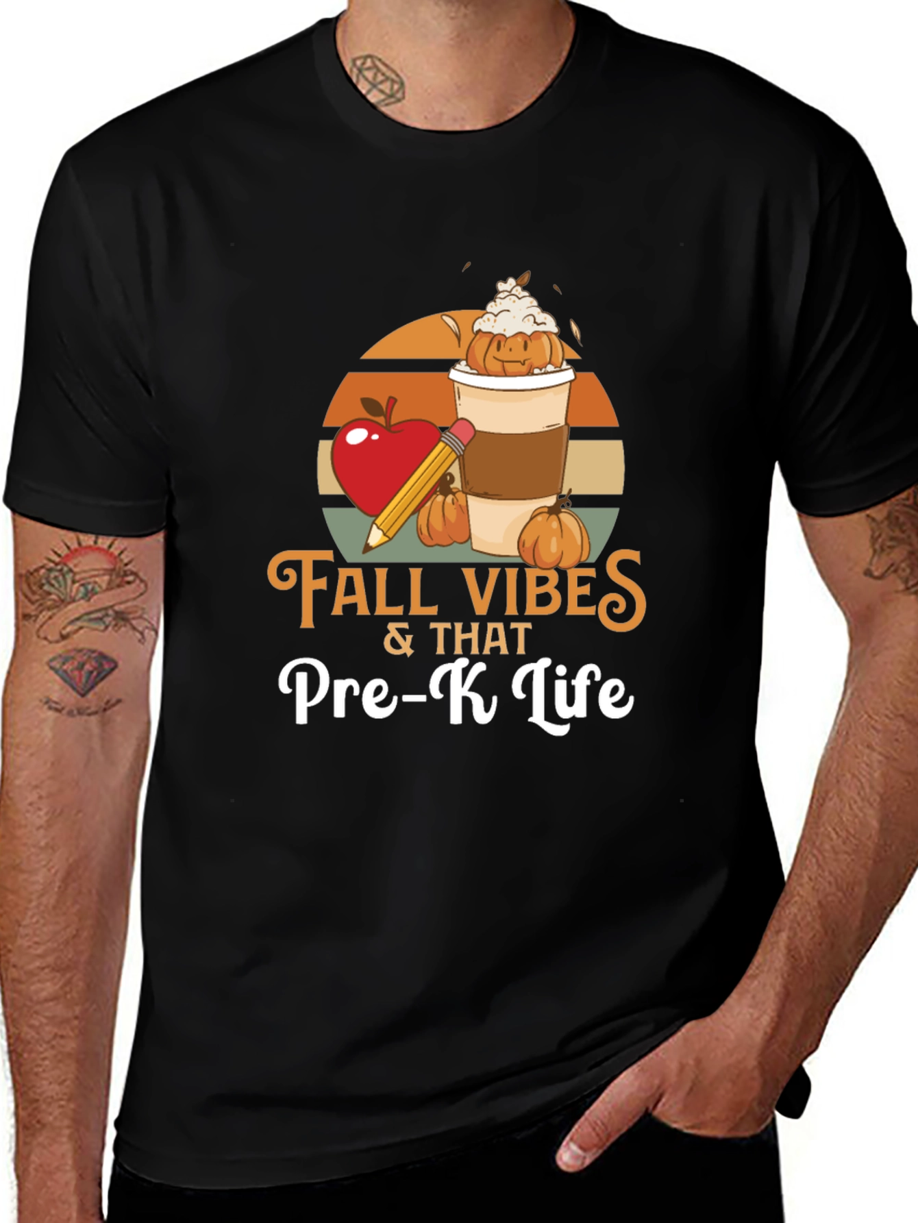 Fall Vibes Pre-K Teacher Shirt - Autumn School Tee