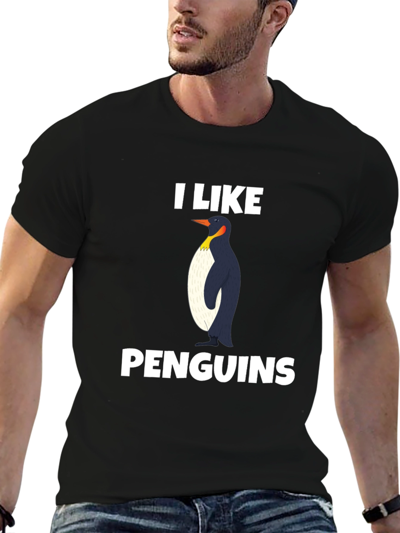 I Like Penguins T-Shirt - Black Graphic Tee