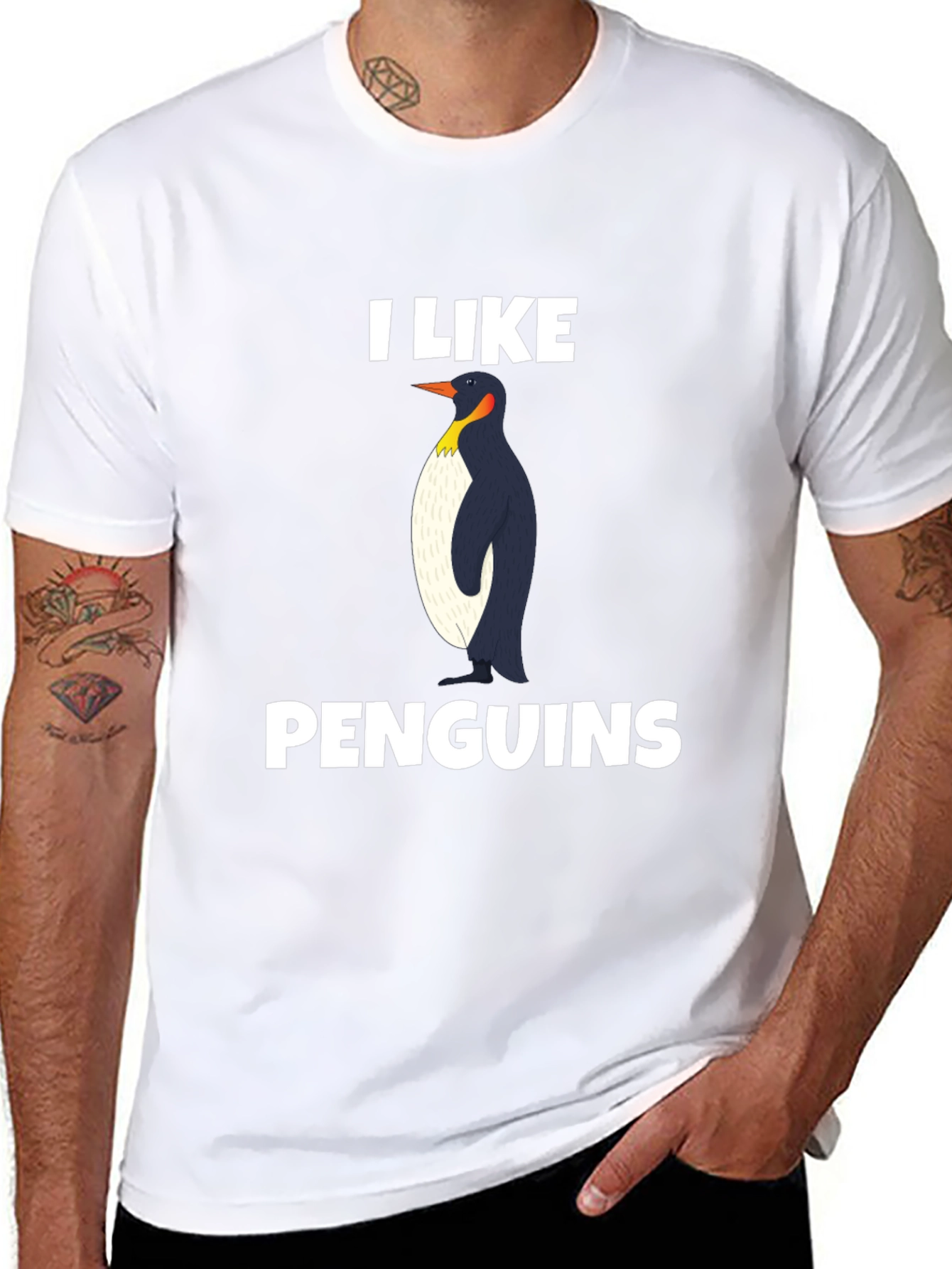 I Like Penguins T-Shirt - Black Graphic Tee
