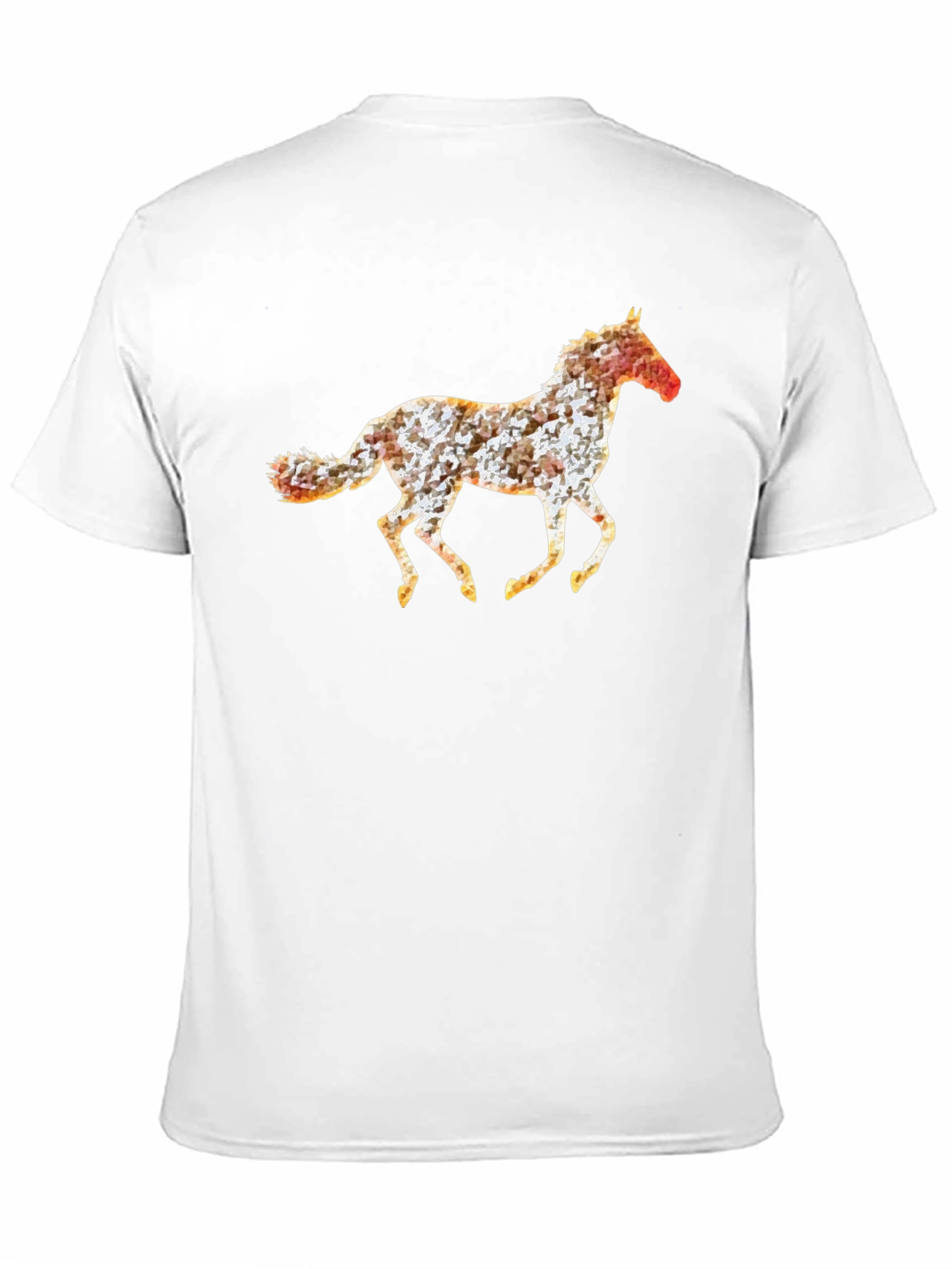 Geometric Horse Print Black T-Shirt