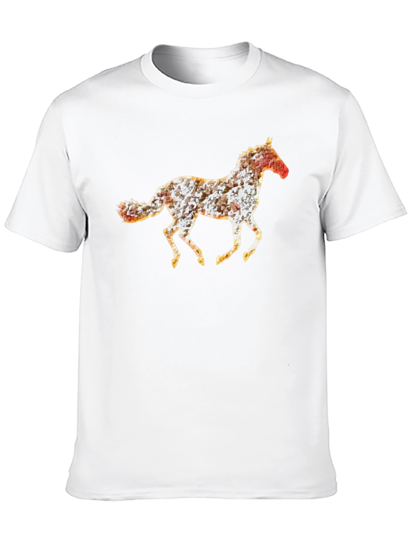 Geometric Horse Print Black T-Shirt