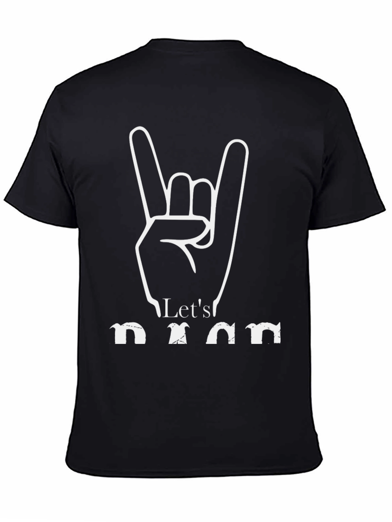 Lets Rock Black Graphic T-Shirt