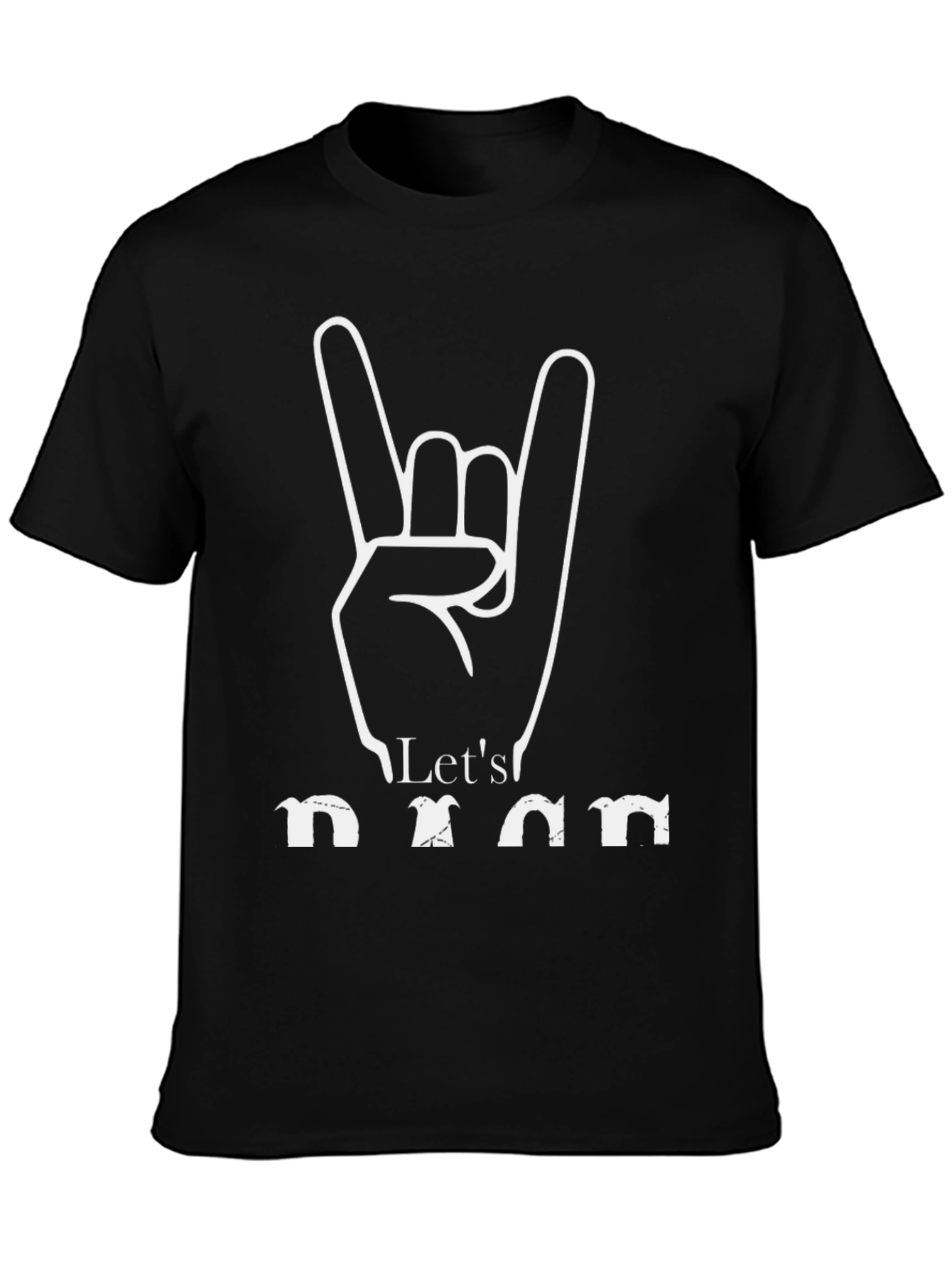 Lets Rock Black Graphic T-Shirt