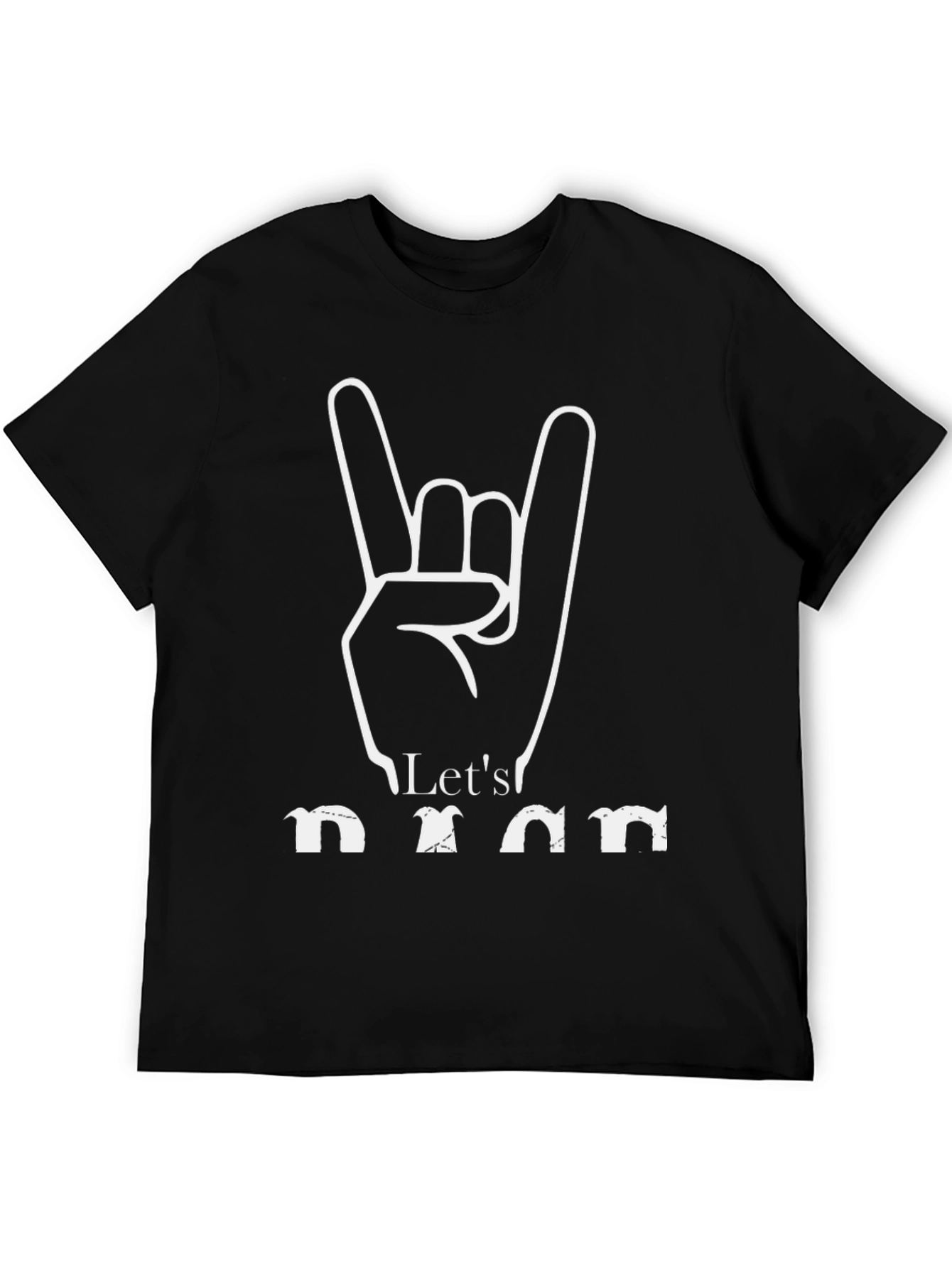 Lets Rock Black Graphic T-Shirt