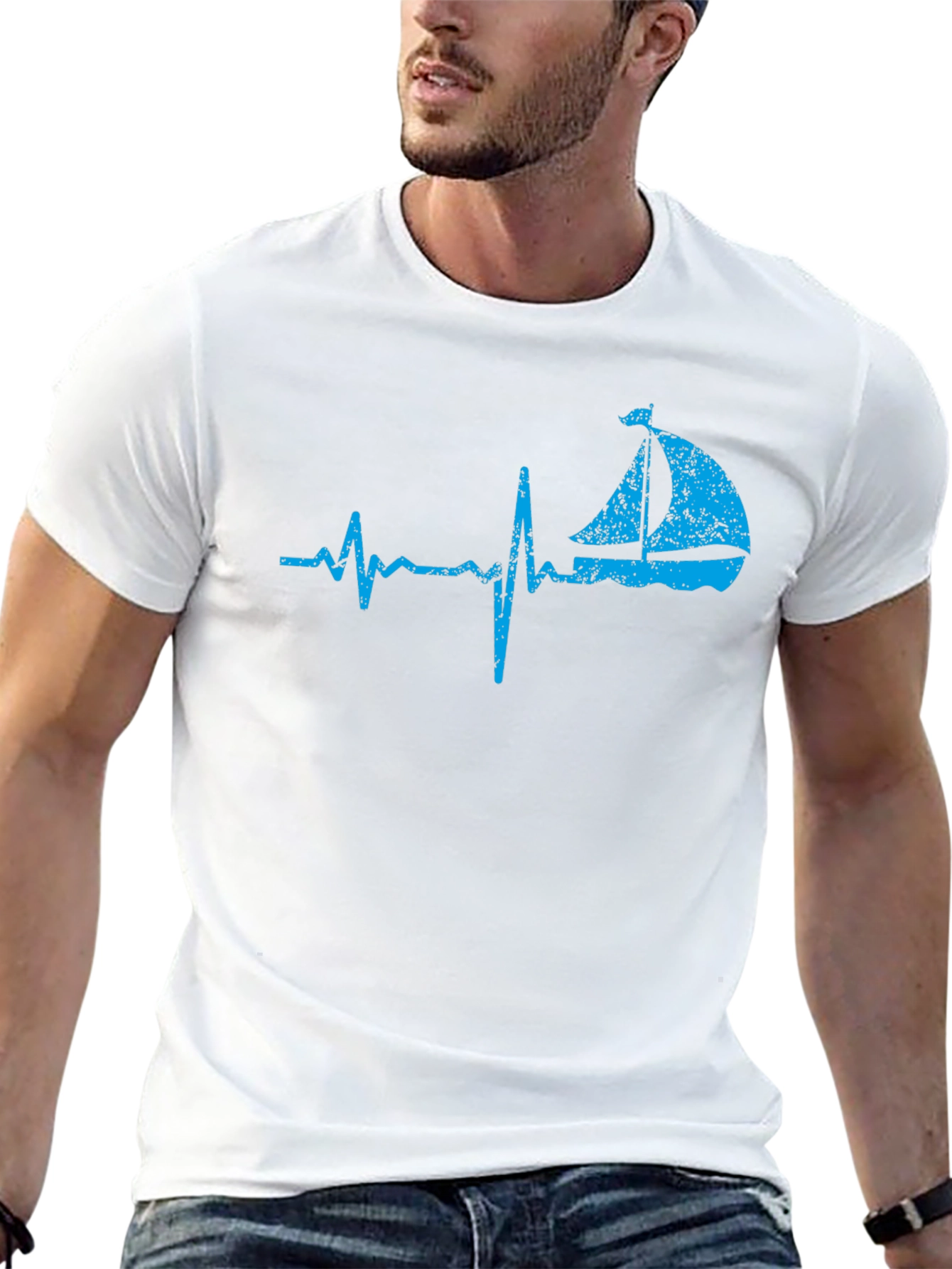 Sailboat Heartbeat Graphic Tee