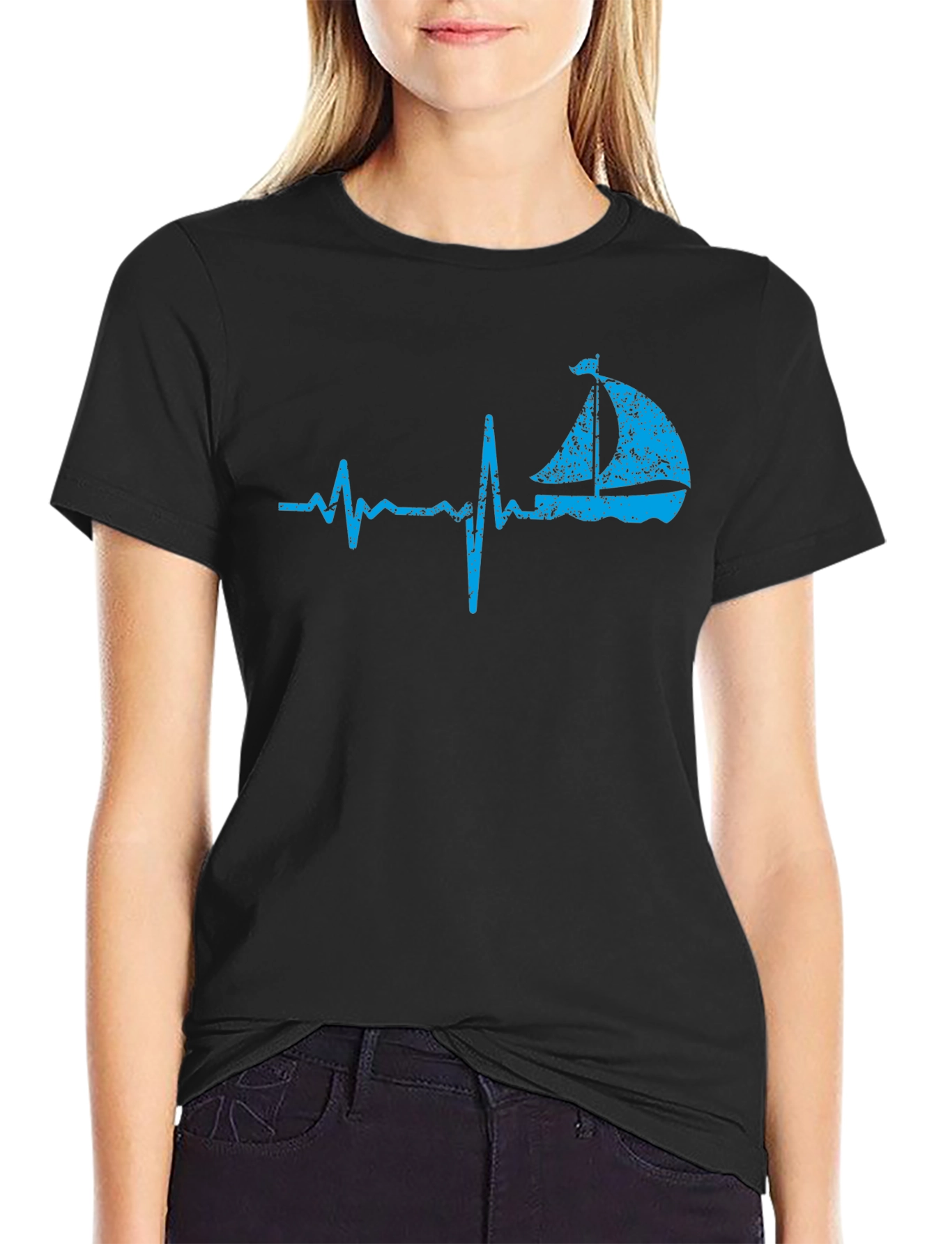 Sailboat Heartbeat Graphic Tee