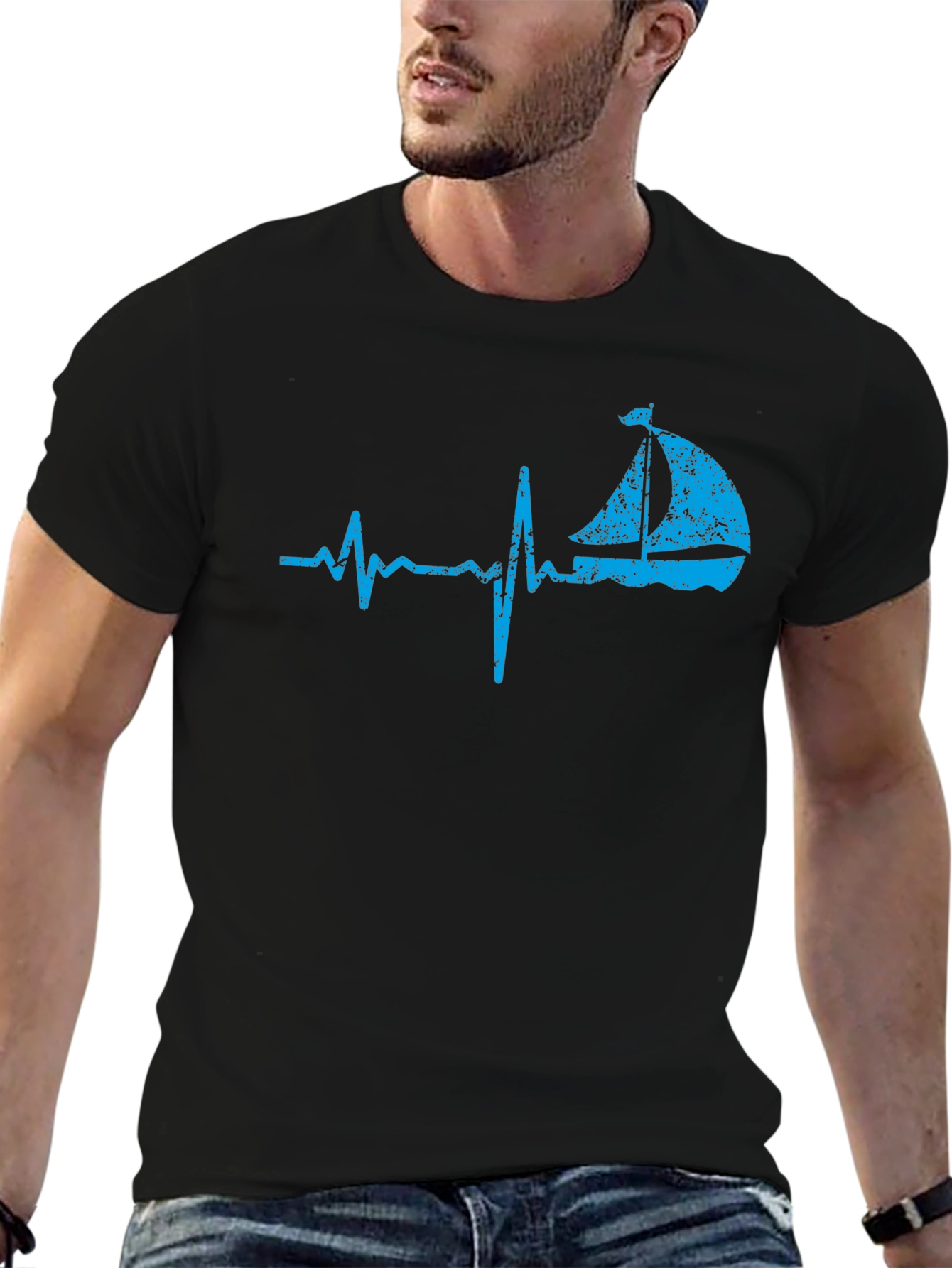 Sailboat Heartbeat Graphic Tee