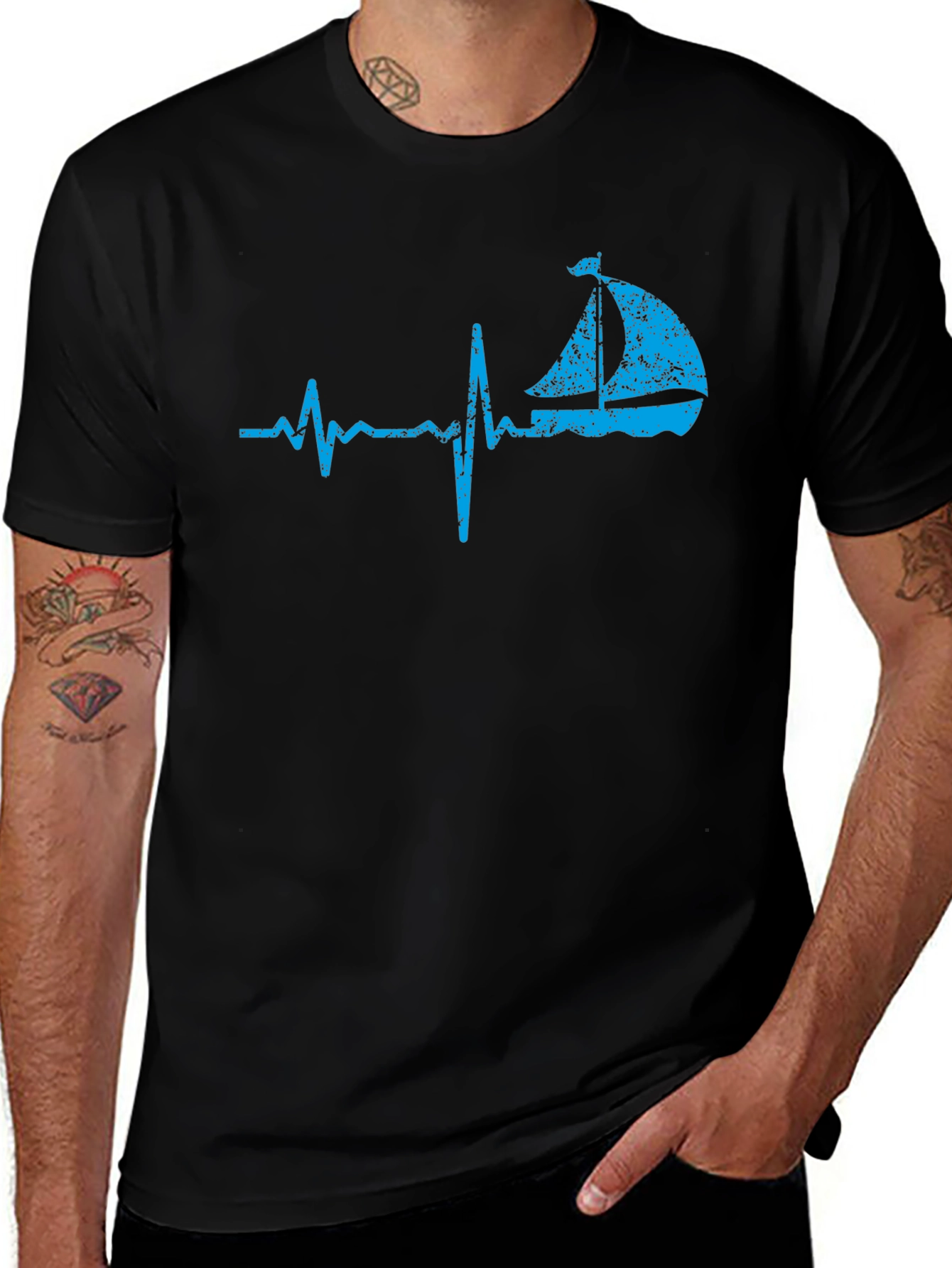 Sailboat Heartbeat Graphic Tee