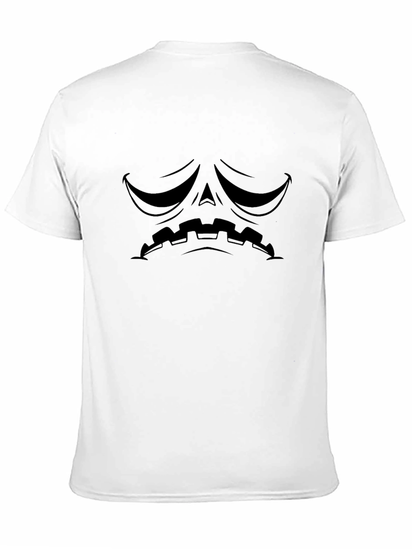 Mens Black T-Shirt with Sad Pumpkin Face