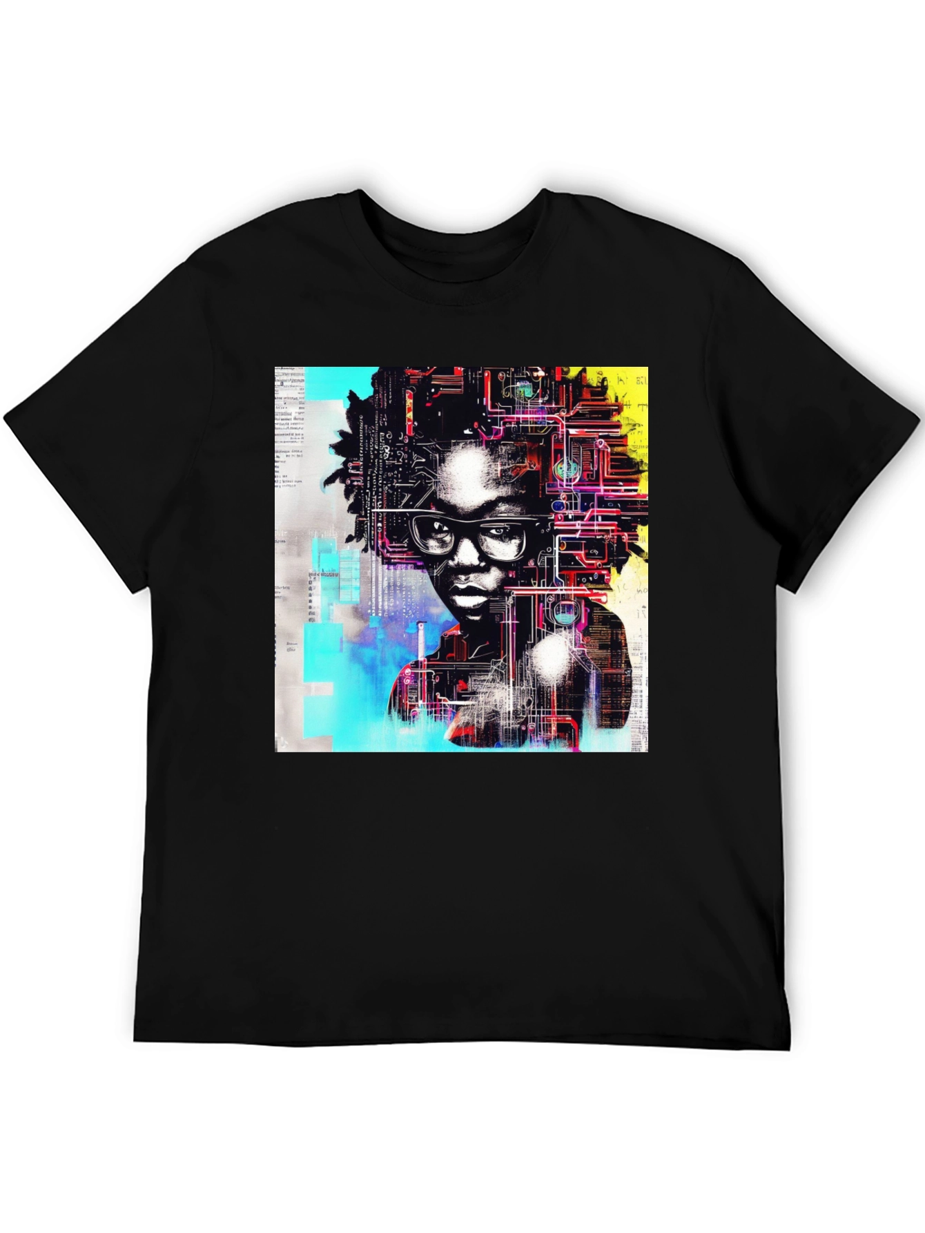 Tech Mind T-Shirt - Abstract AI Portrait Tee