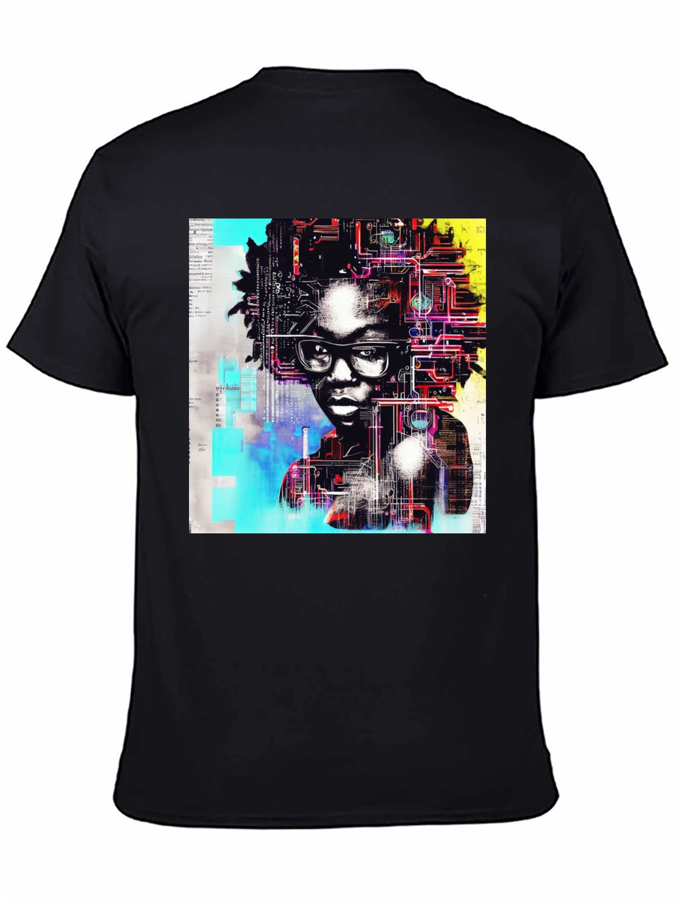 Tech Mind T-Shirt - Abstract AI Portrait Tee