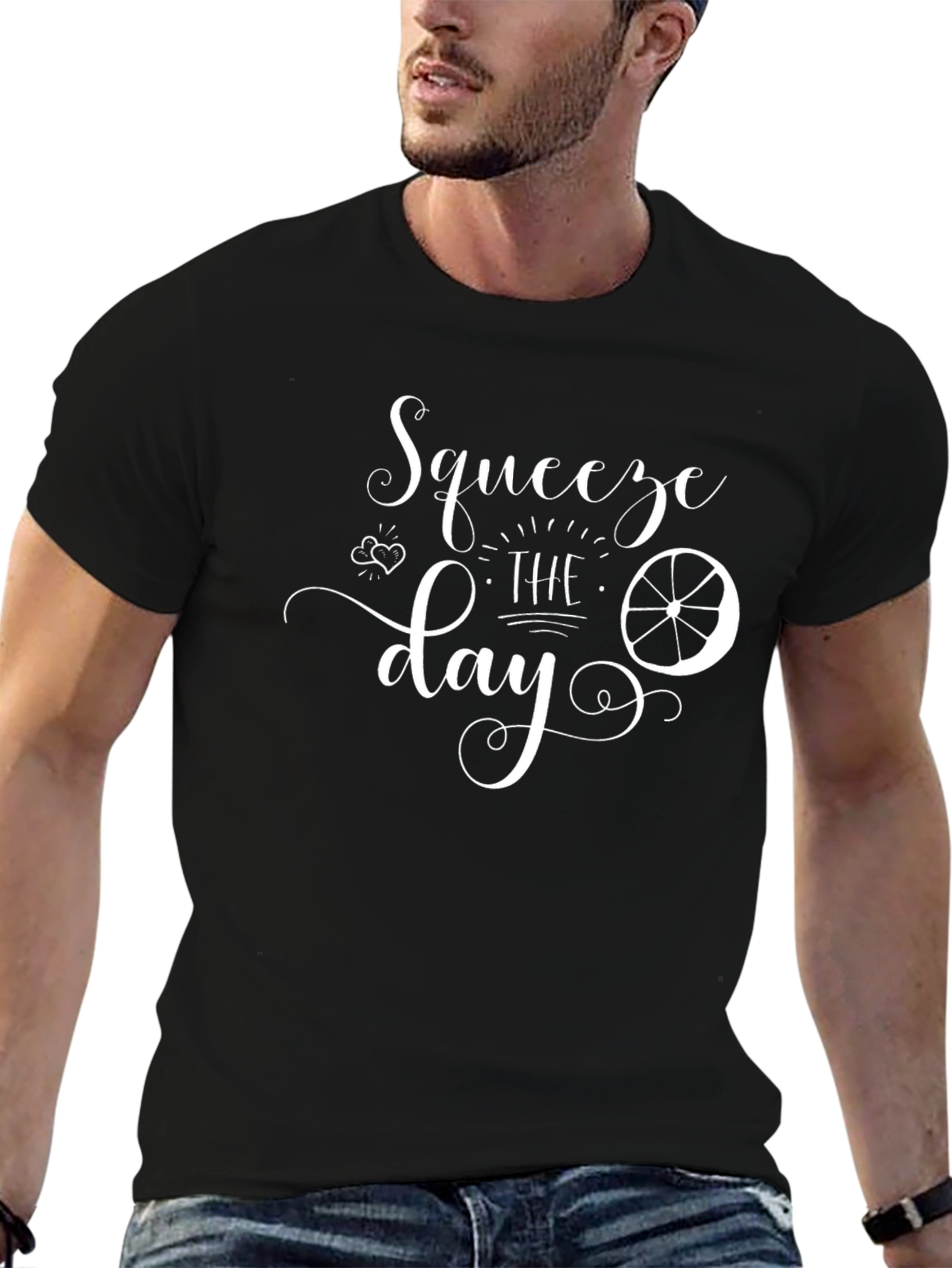 Squeeze The Day Black Graphic Tee